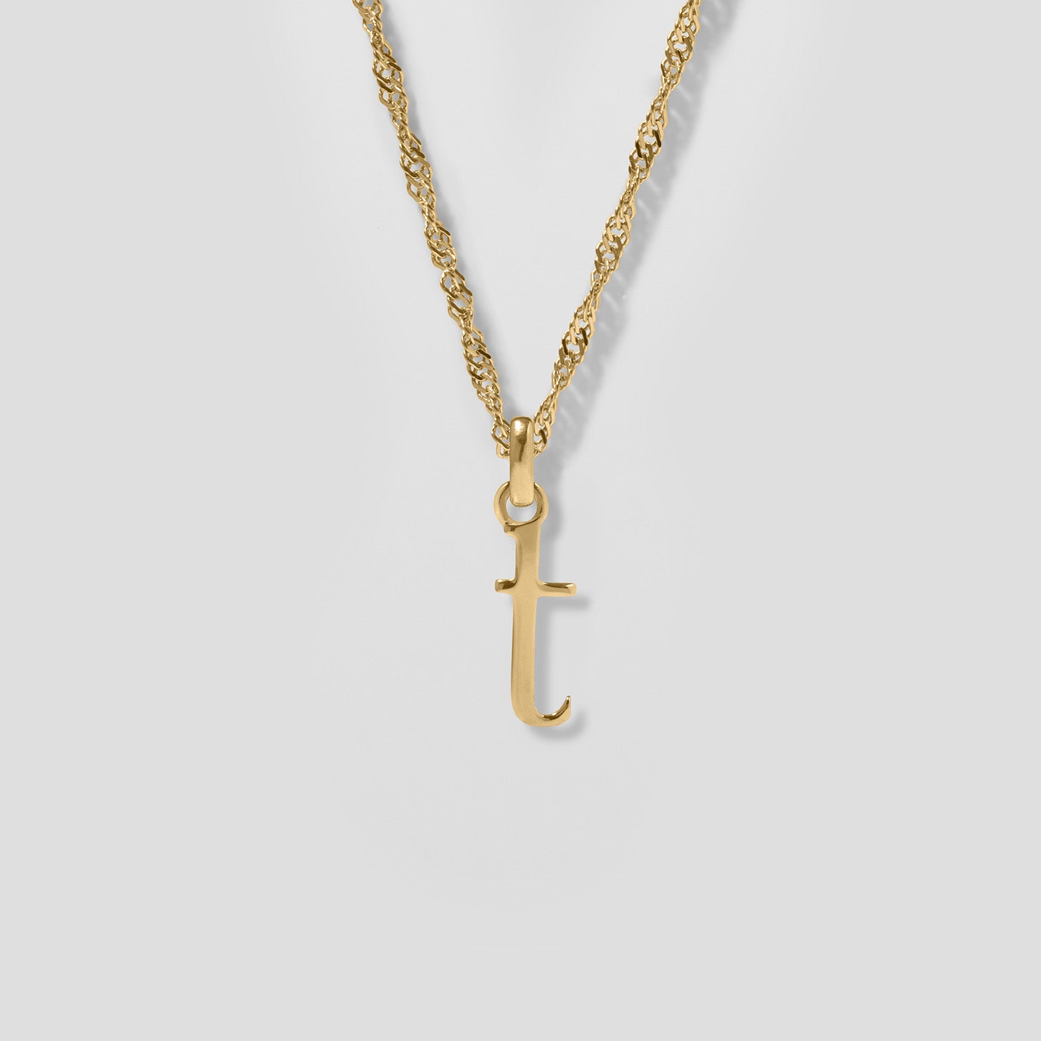 Initial mit Singapore Kette | 585 Gold