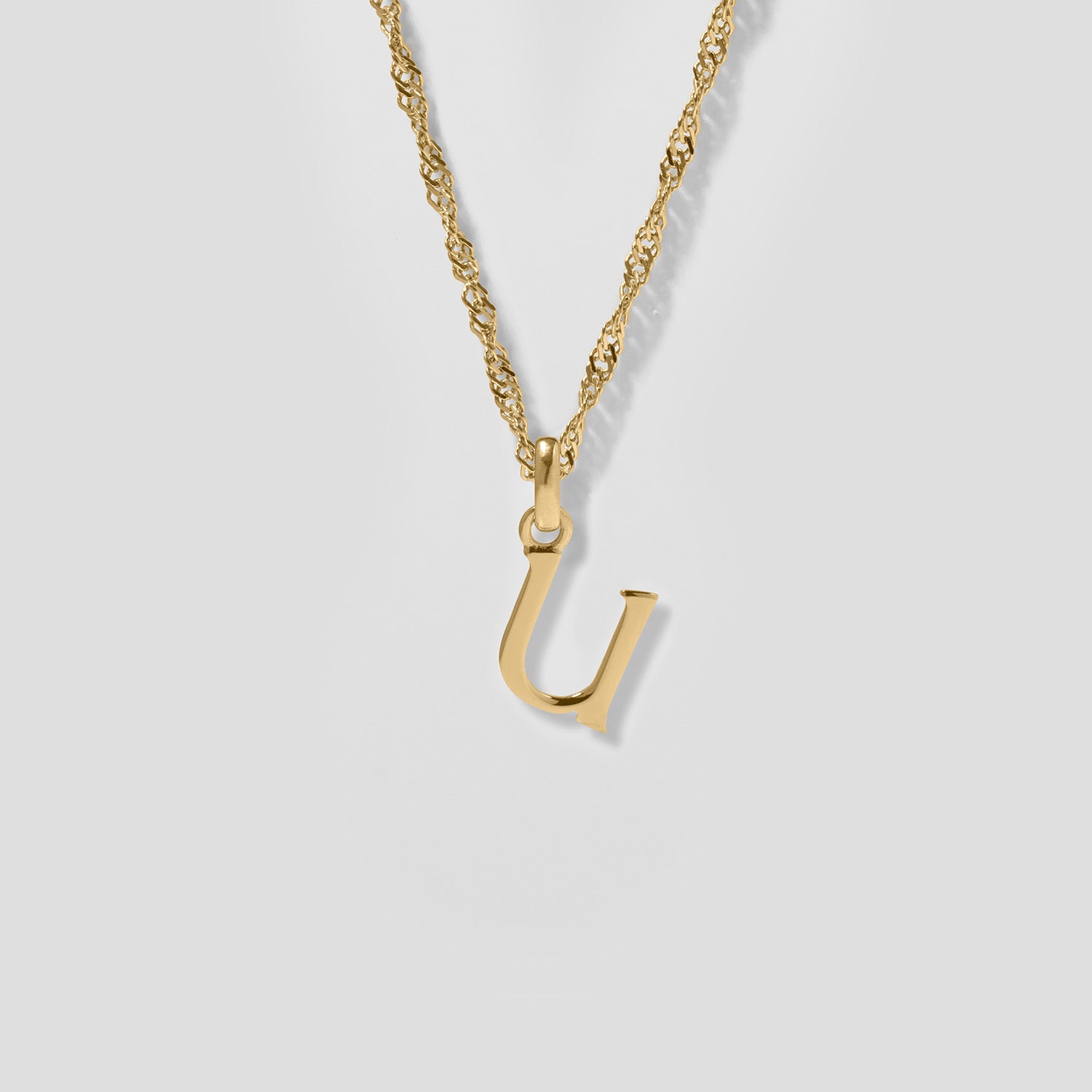 Initial mit Singapore Kette | 585 Gold