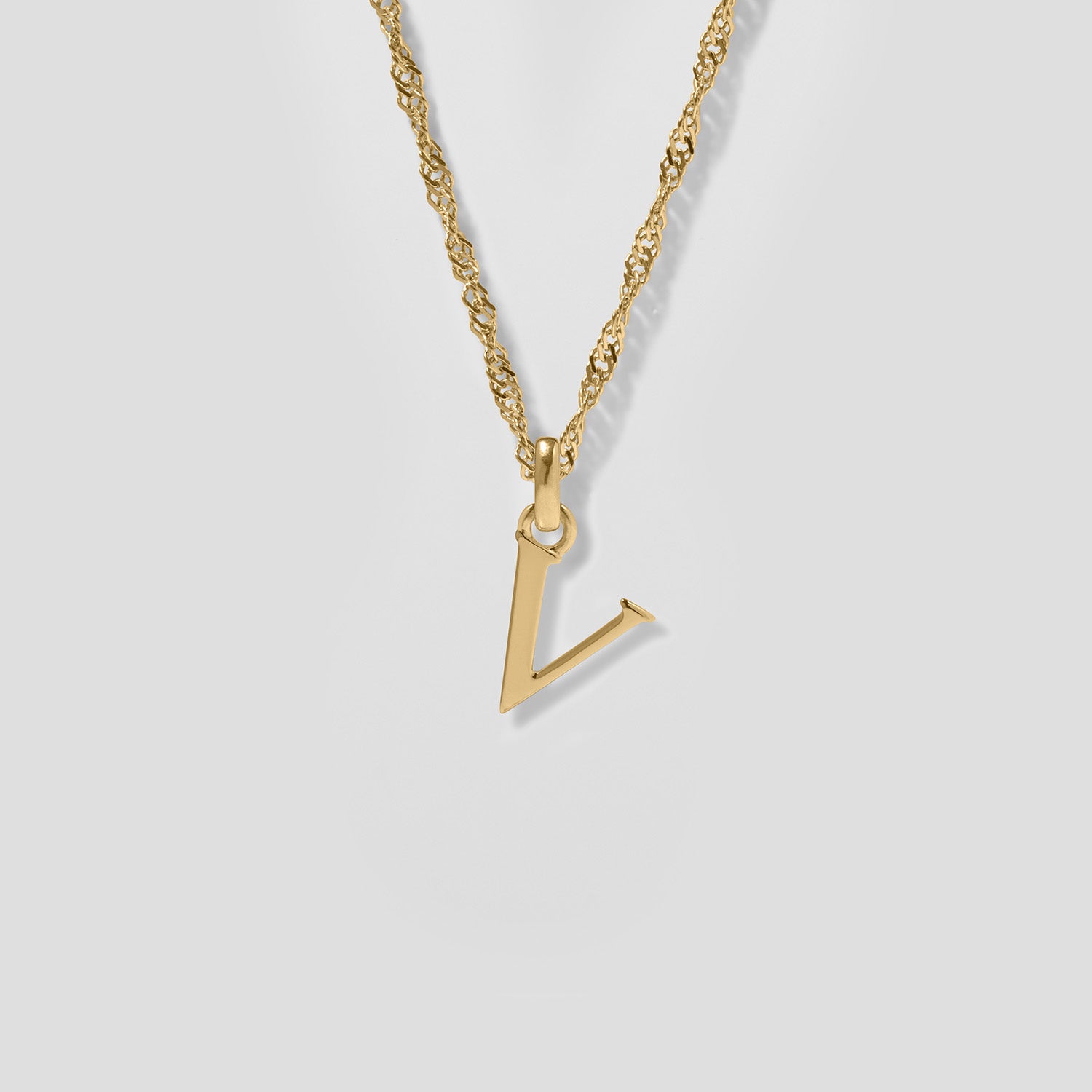 Initial mit Singapore Kette | 585 Gold