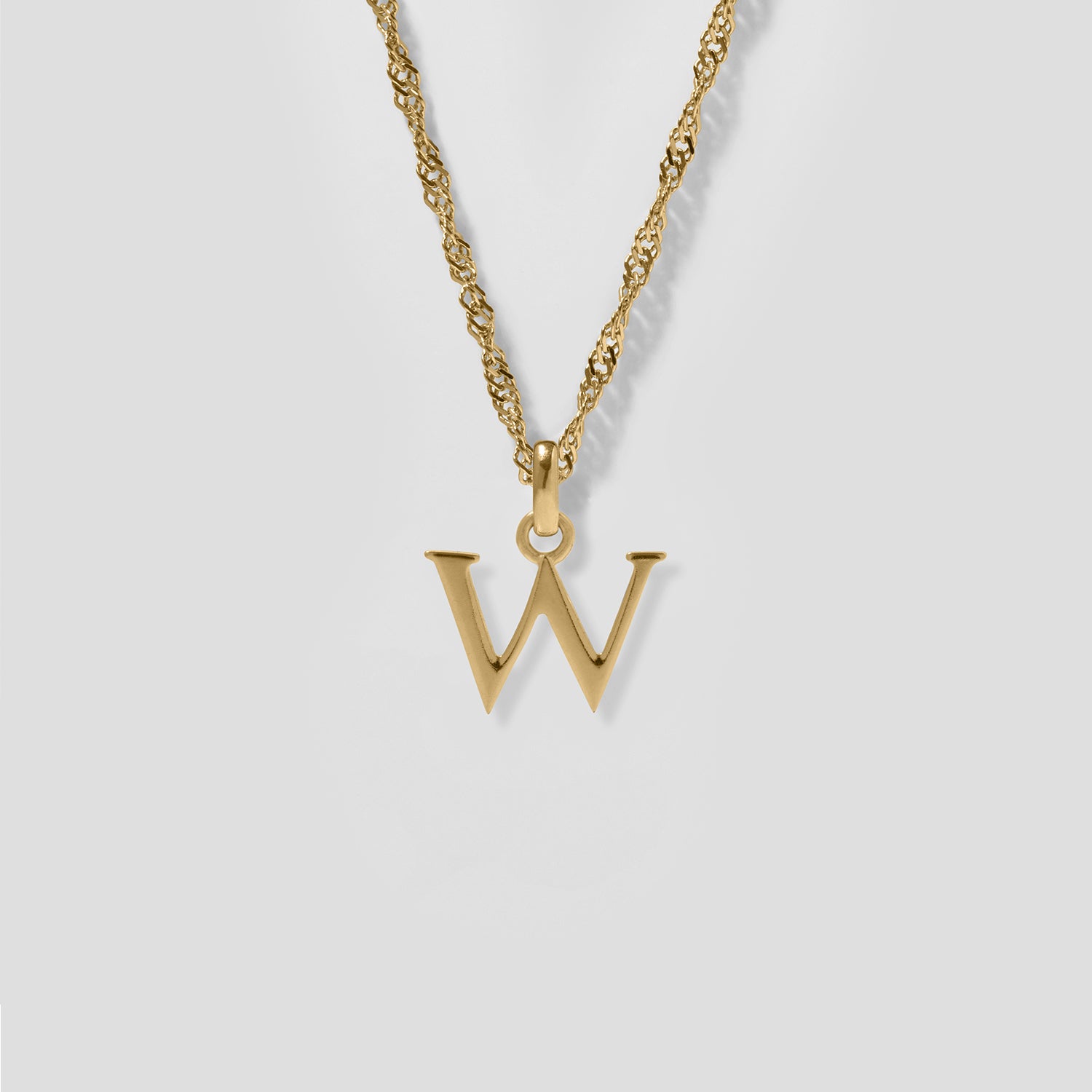 Initial mit Singapore Kette | 585 Gold