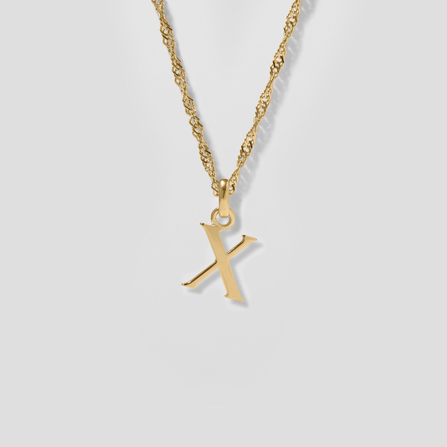 Initial mit Singapore Kette | 585 Gold