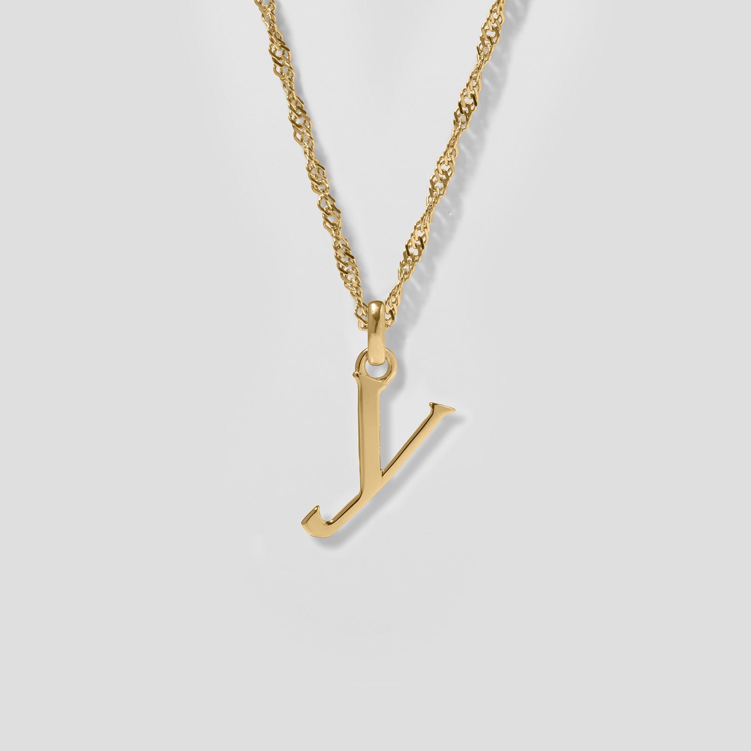 Initial mit Singapore Kette | 585 Gold