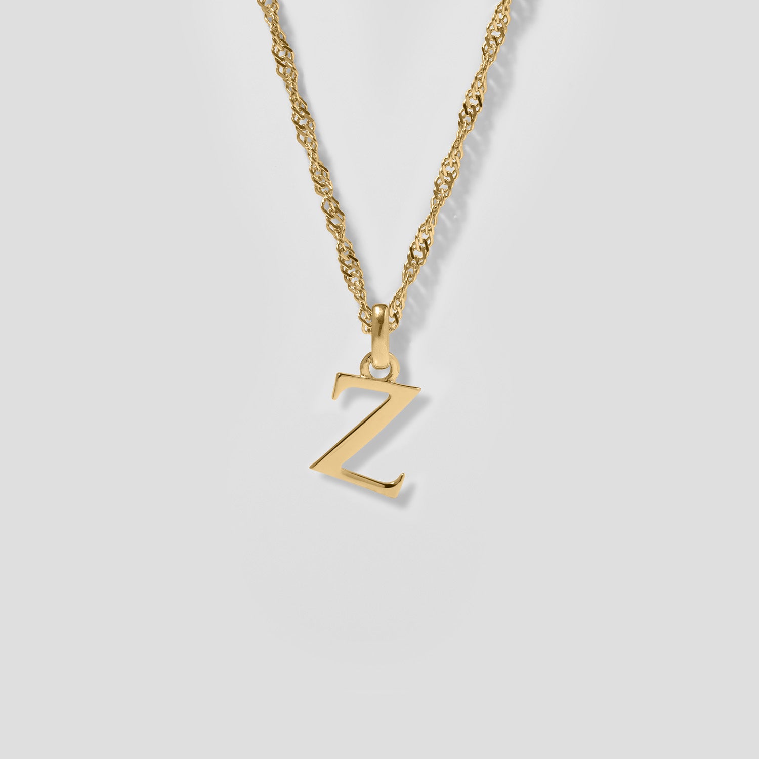 Initial mit Singapore Kette | 585 Gold