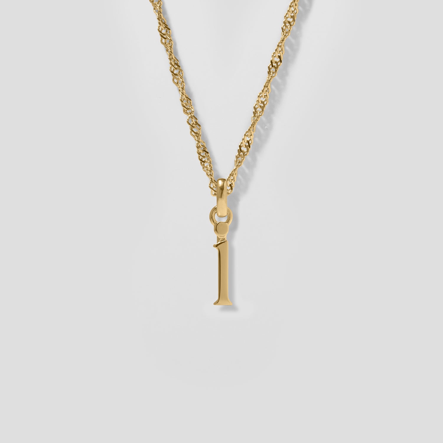 Initial mit Singapore Kette | 585 Gold