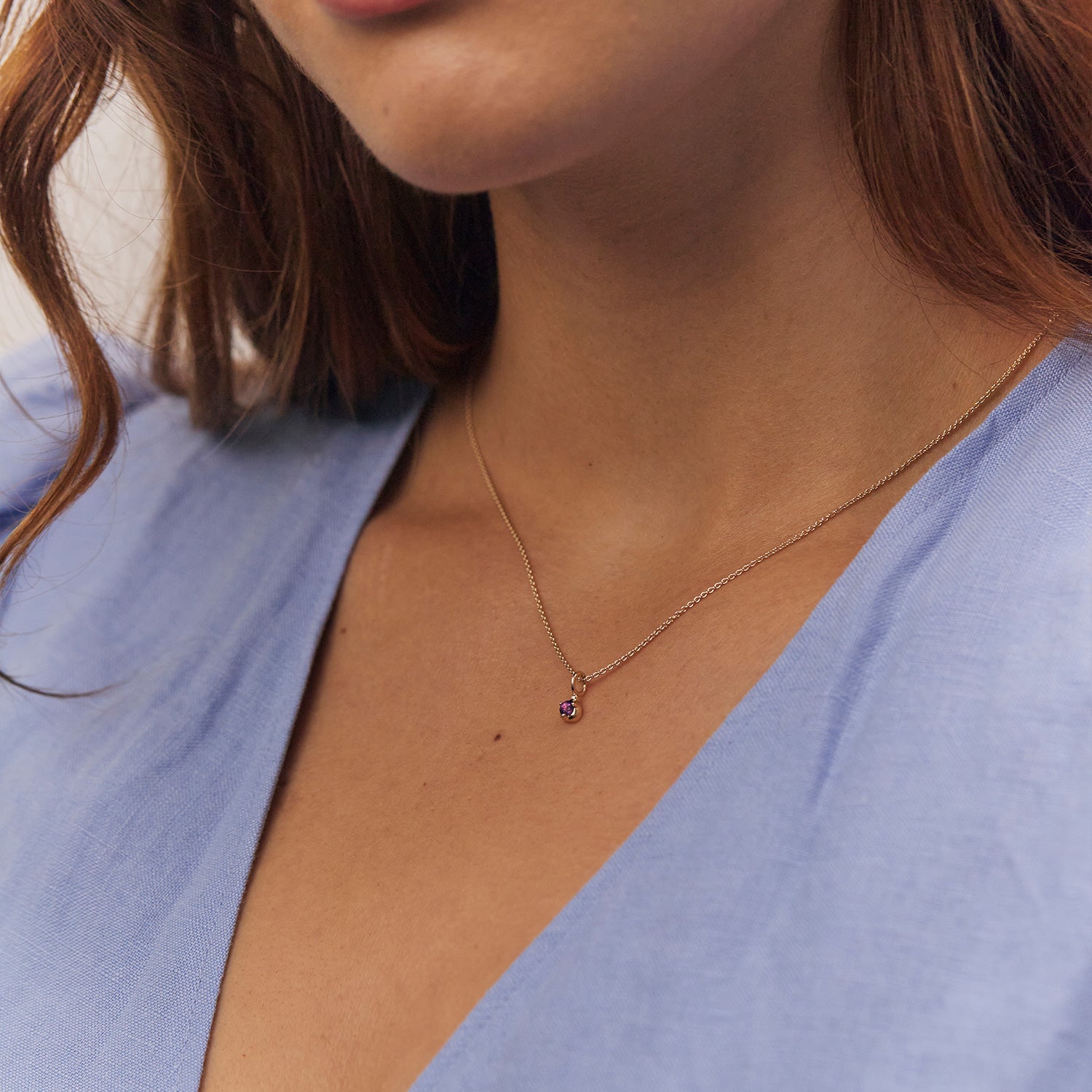 Mini Birthstone Anhänger | 585 Gold