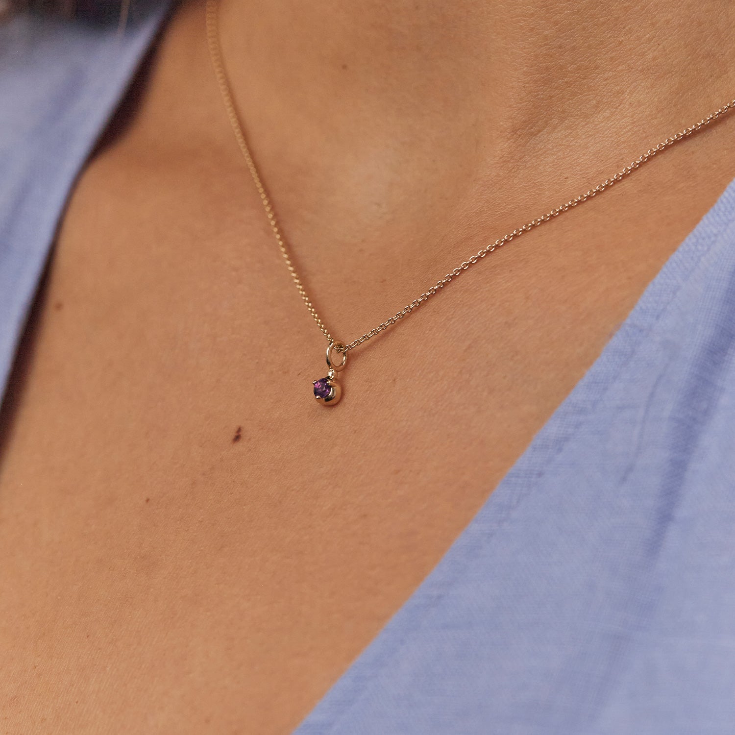 Mini Birthstone Anhänger | 585 Gold