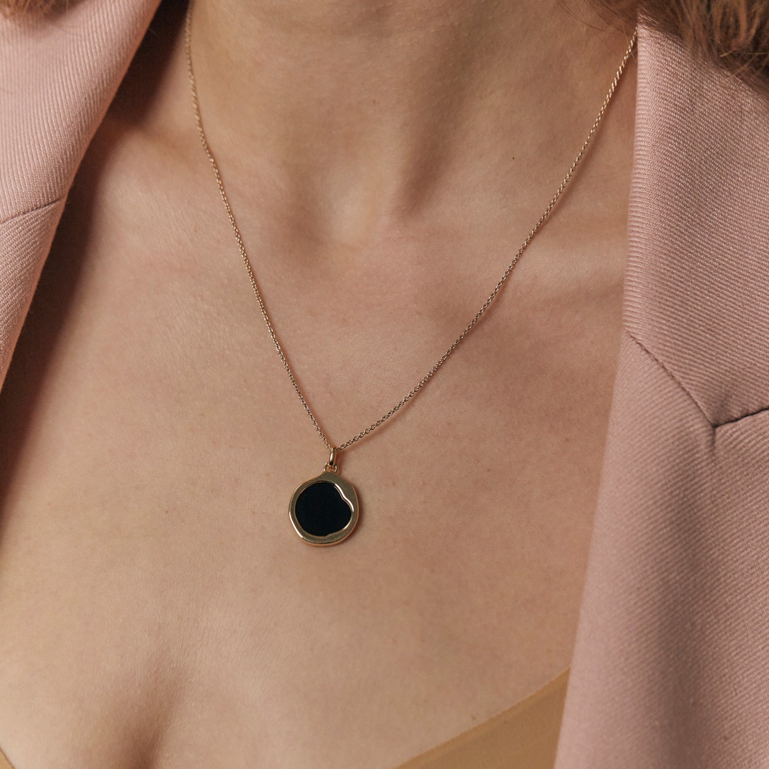 Onyx Organic Anhänger | 585 Gold