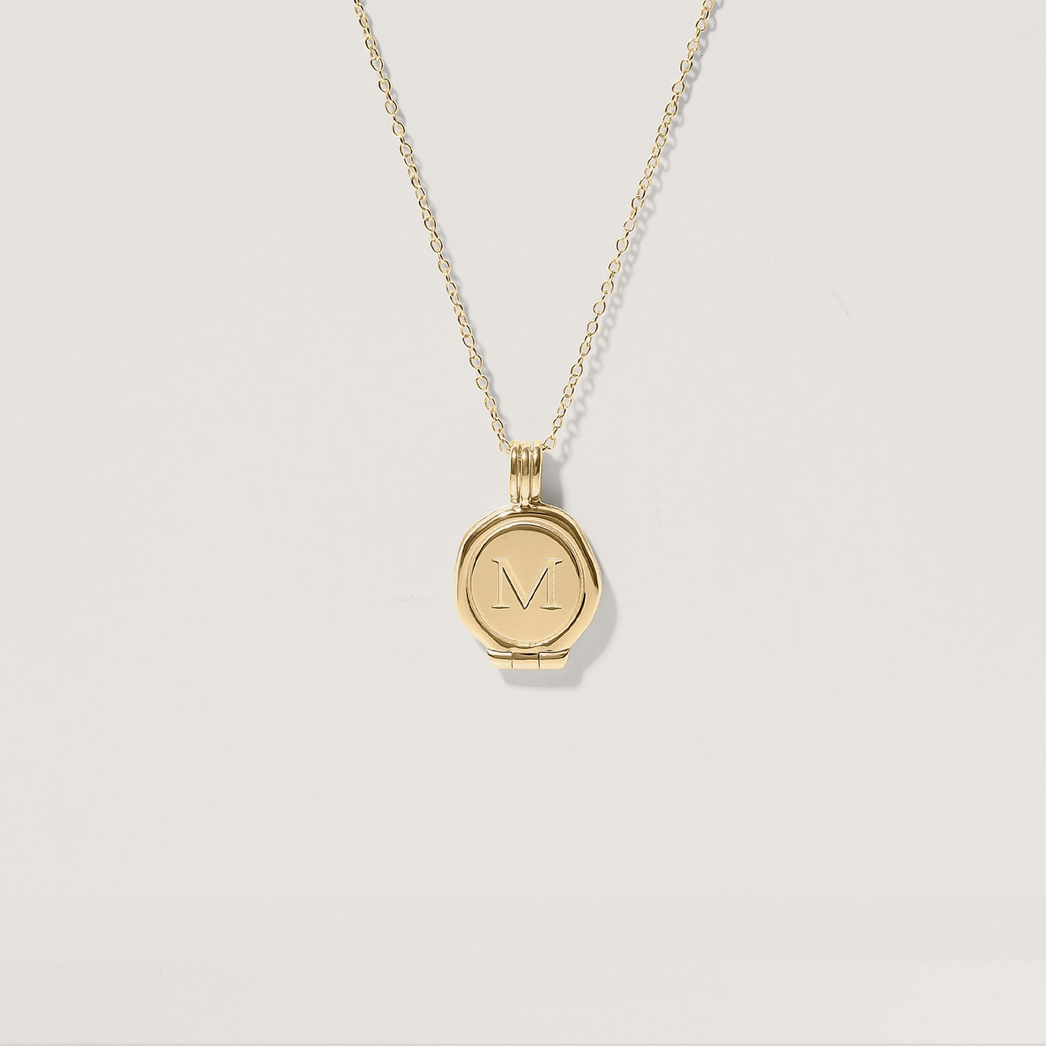 Engravable Seal Medaillon Kette | 585 Gold