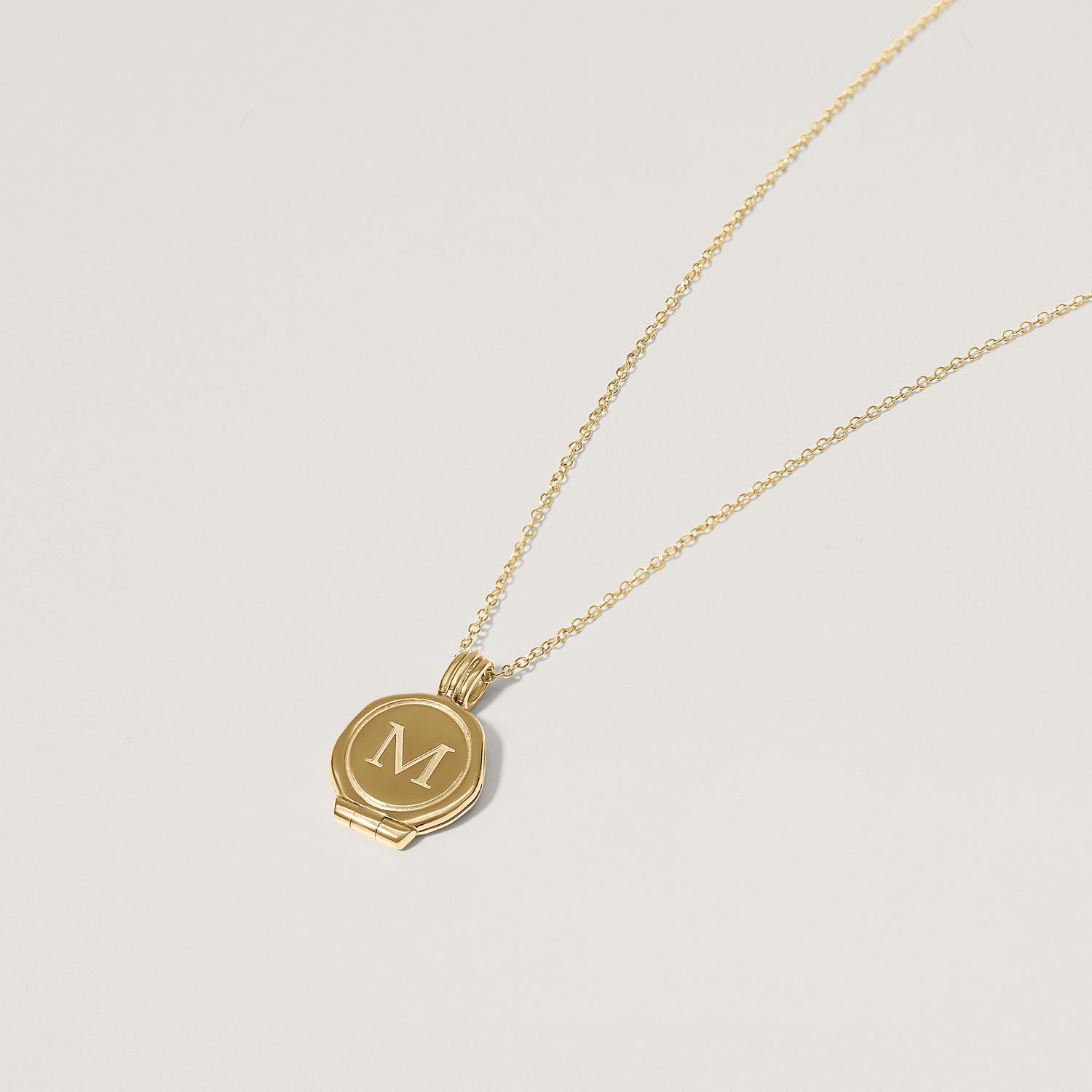 Engravable Seal Medaillon Kette | 585 Gold