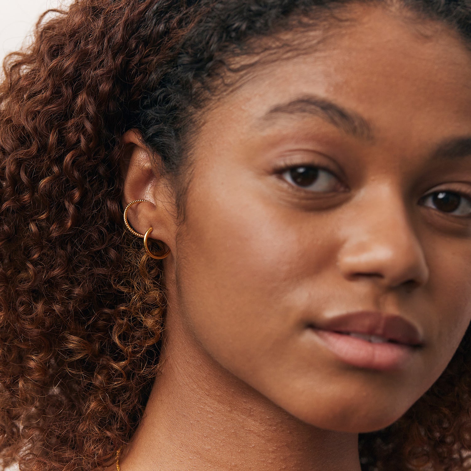 Snake Tail Double Ear Climbers | 585 Gold