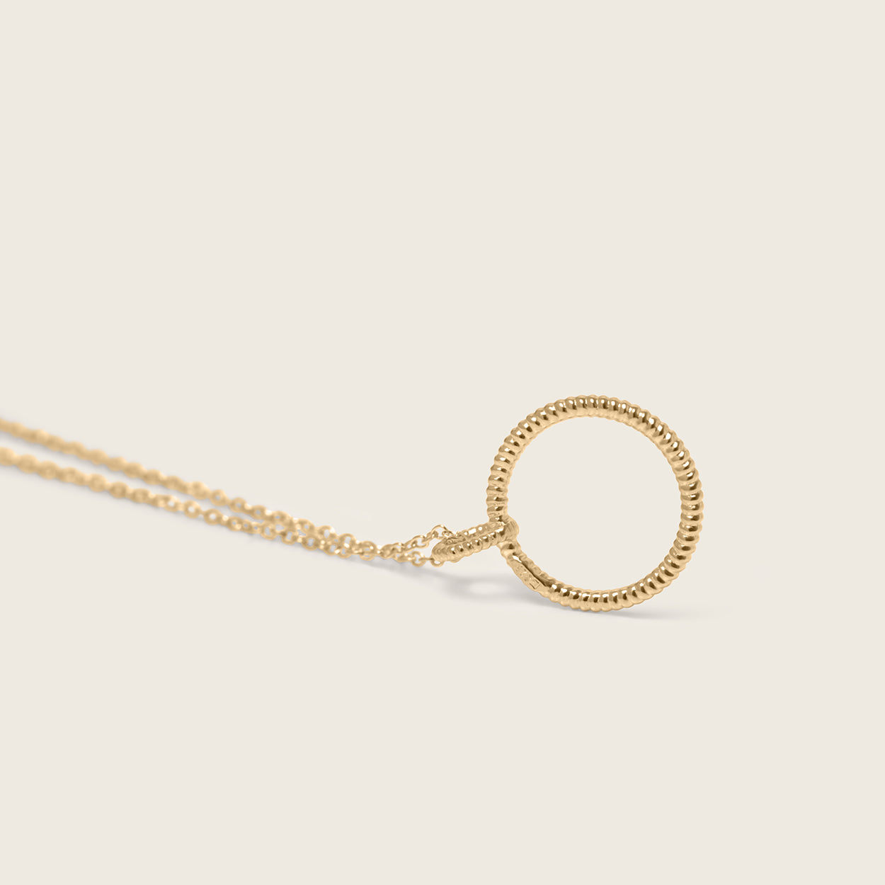 Snake Tail Circle Kette 14k Massivgold