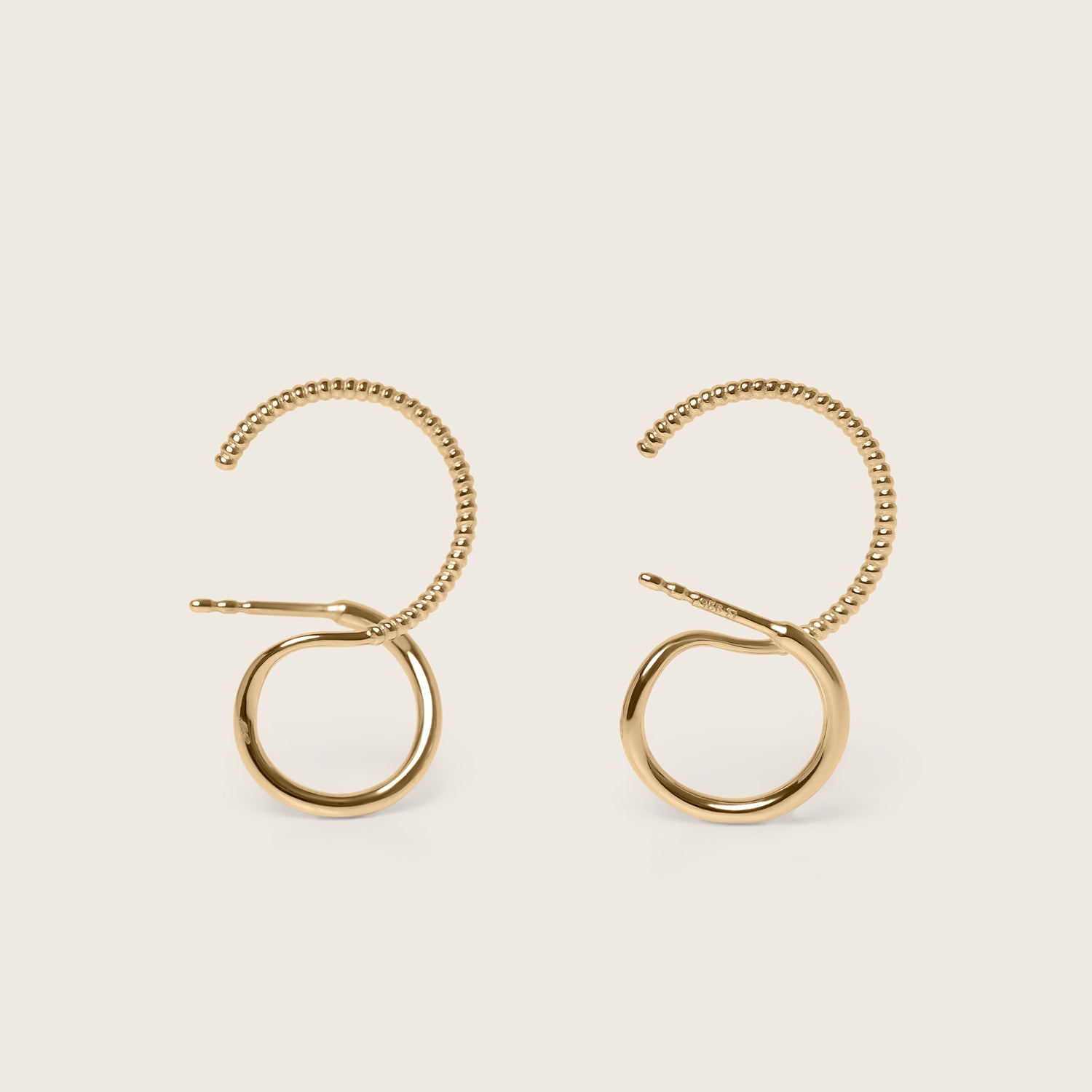 Snake Tail Double Ear Climbers | 585 Gold