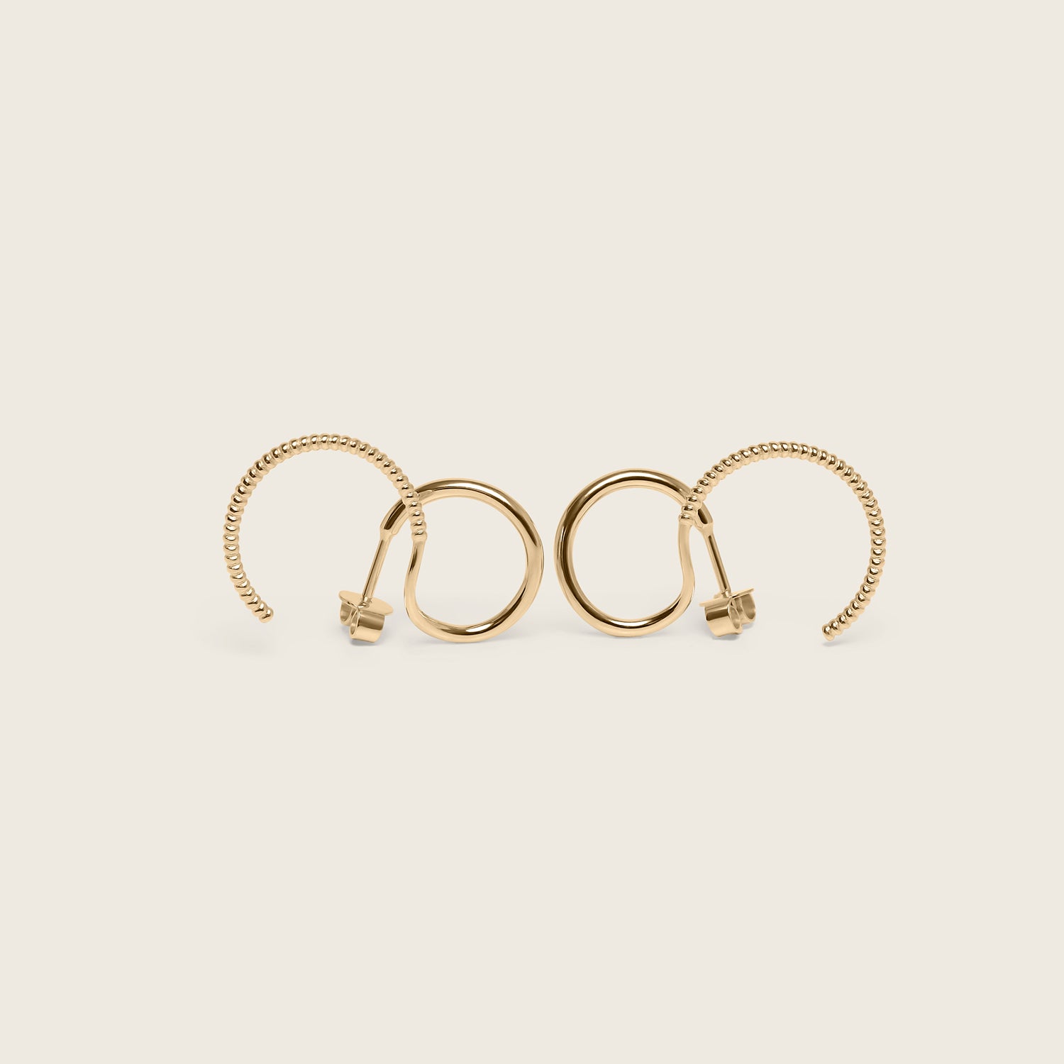 Snake Tail Double Ear Climbers | 585 Gold