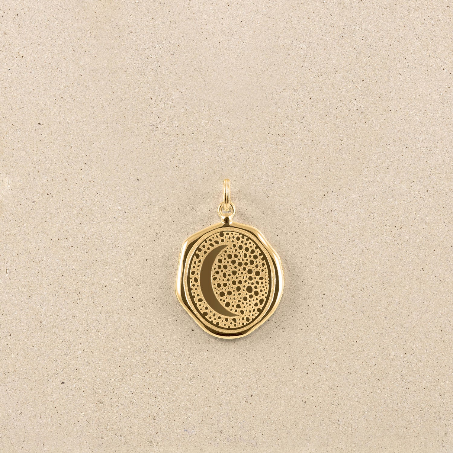Moon Large Seal Anhänger | 585 Gold