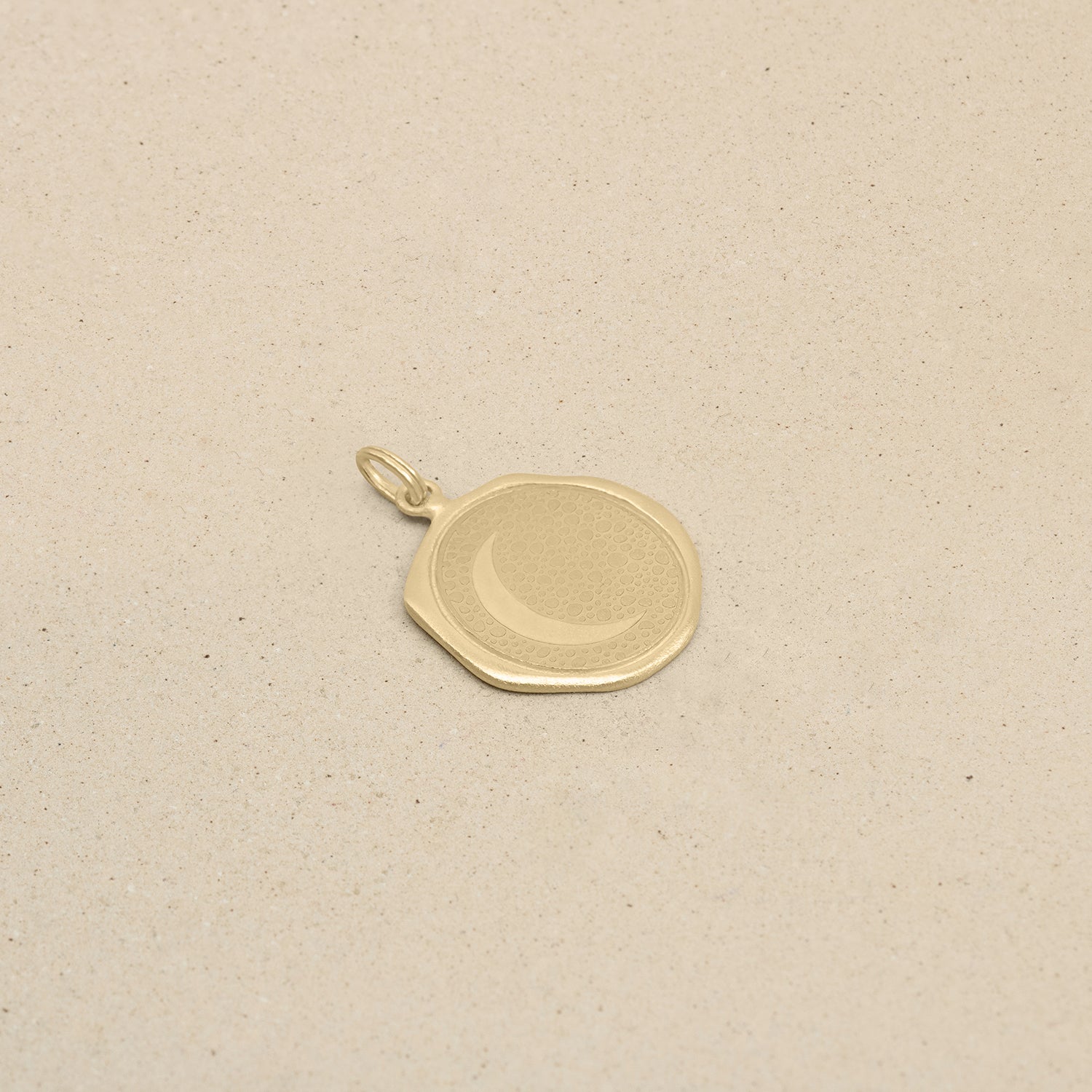 Moon Large Seal Anhänger | 585 Gold