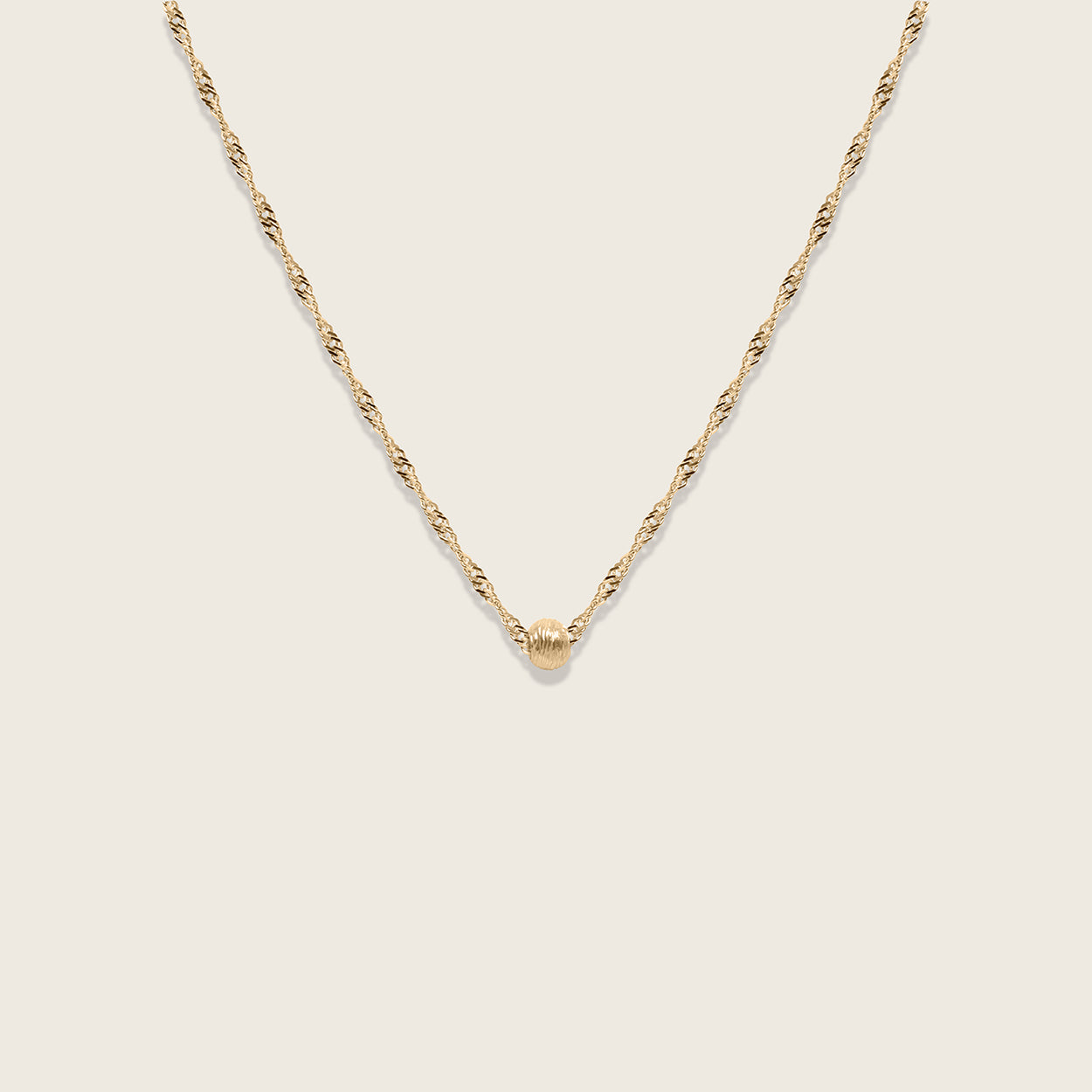 Tousle Sphere mit Singapore Kette | 585 Gold