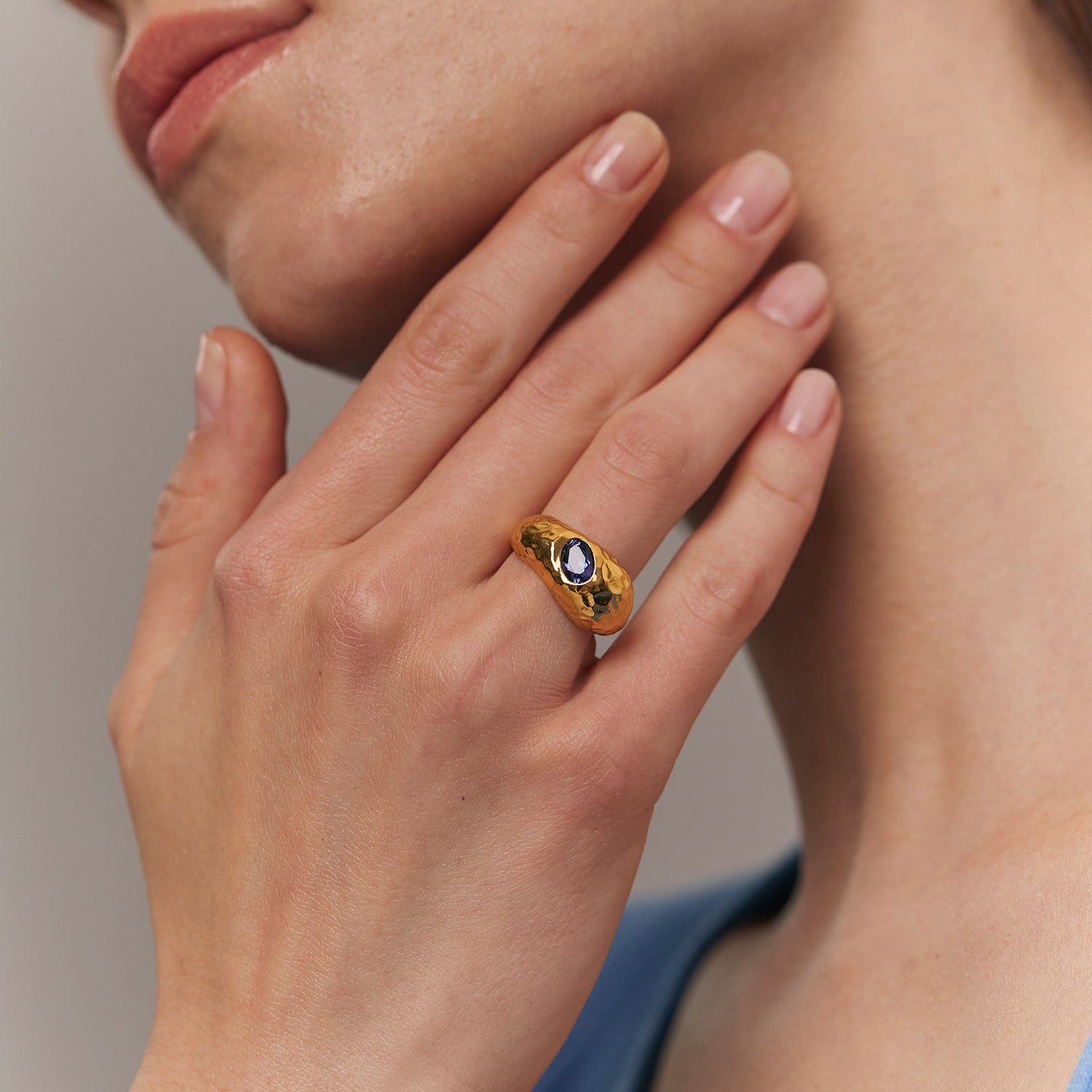 Iolith Violet Fizz Cocktail Ring