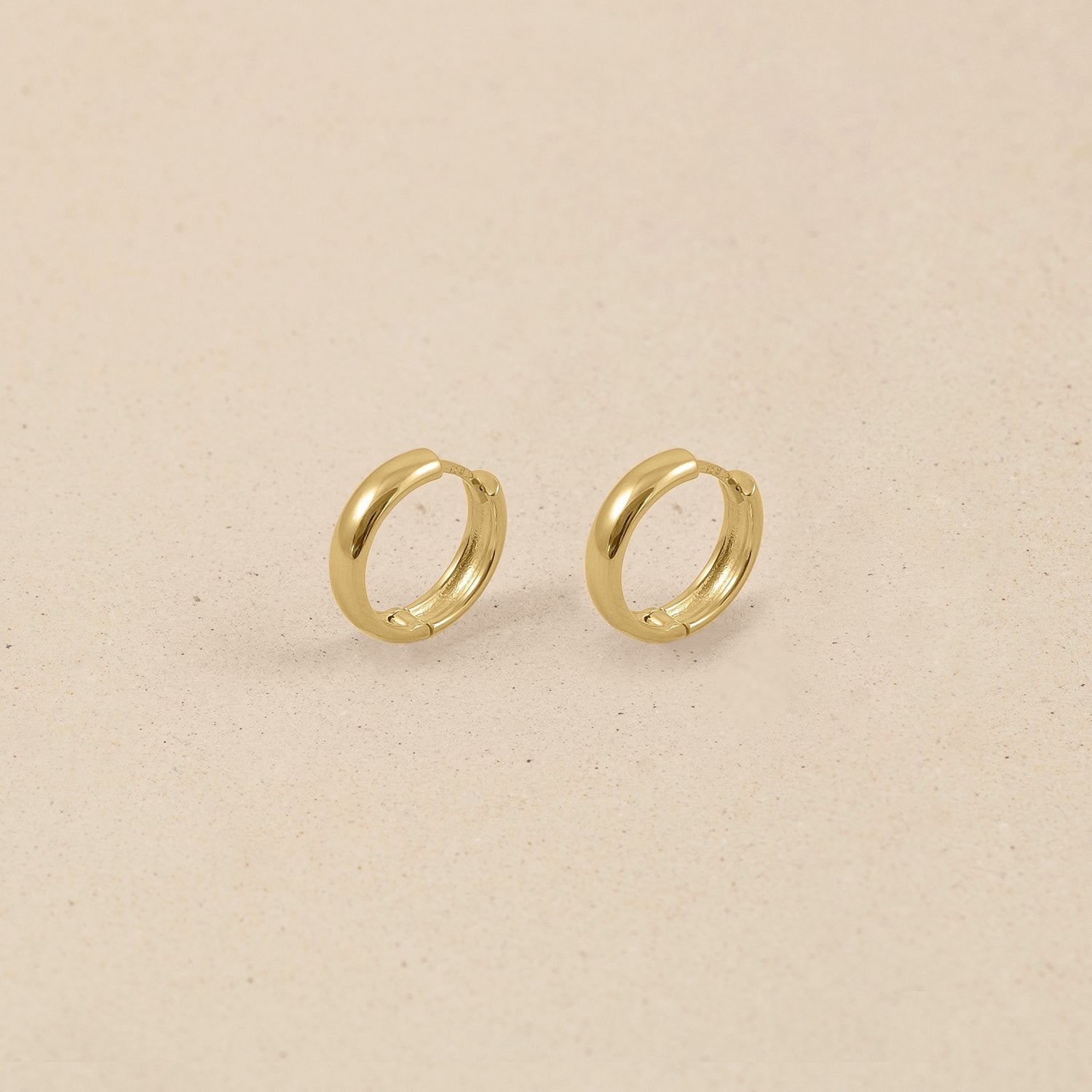 Mom Band Hoop Ohrringe 14k Massivgold Jewelry stilnest 14k Massivgold