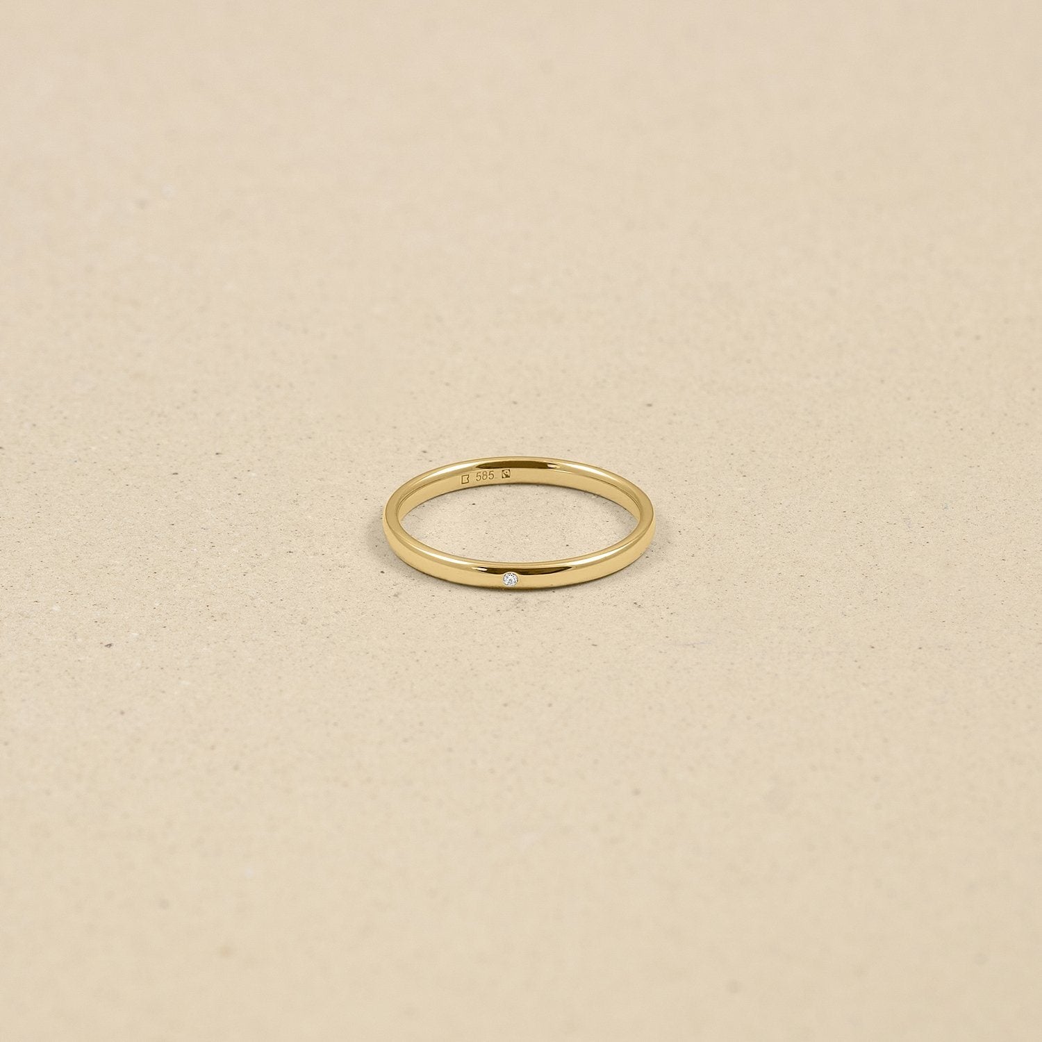 Solo Diamond Fair Band Jewelry stilnest 46 (14.6 mm) 14ct Fair Trade Gold