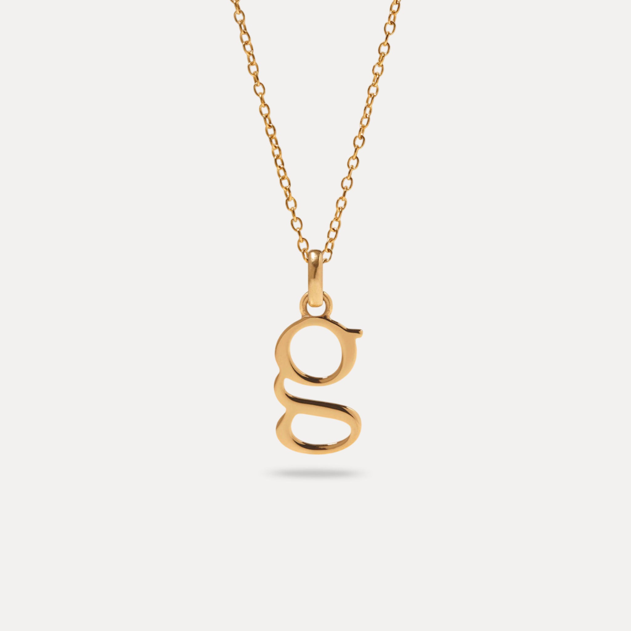 Initial mit Ankerkette 24k Gold Vermeil
