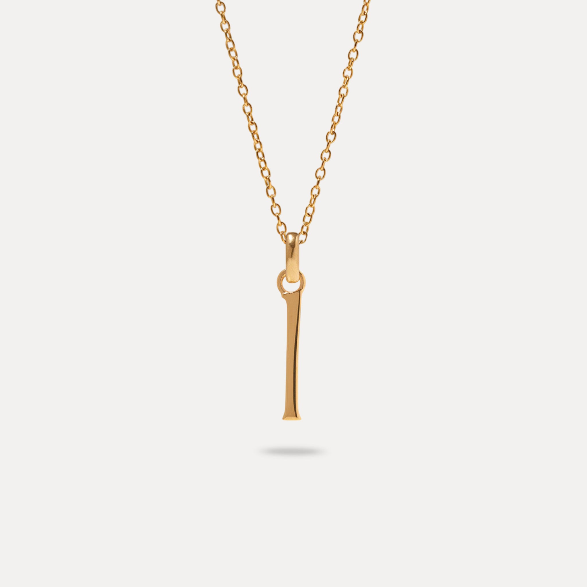 Initial mit Ankerkette 24k Gold Vermeil