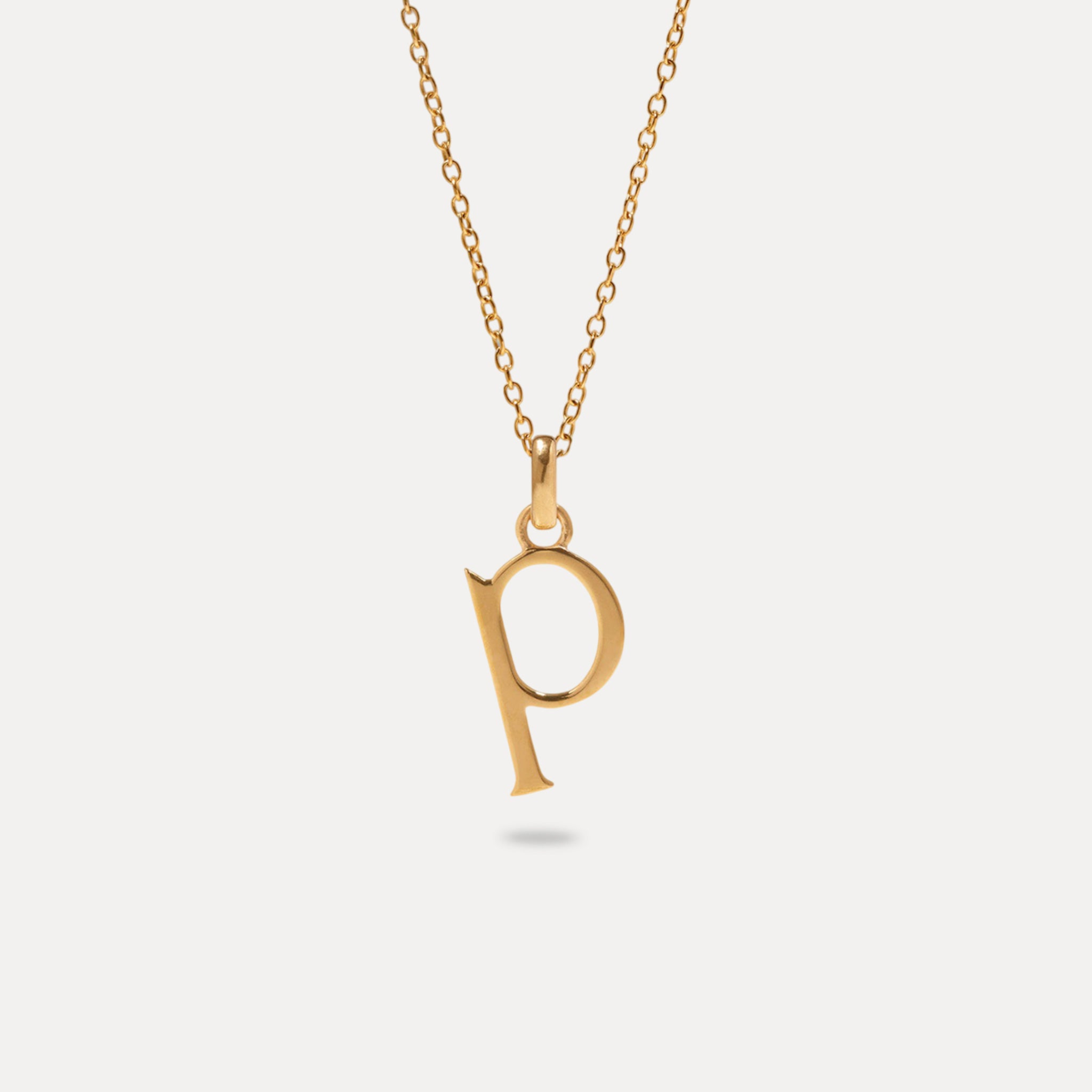 Initial mit Ankerkette 24k Gold Vermeil