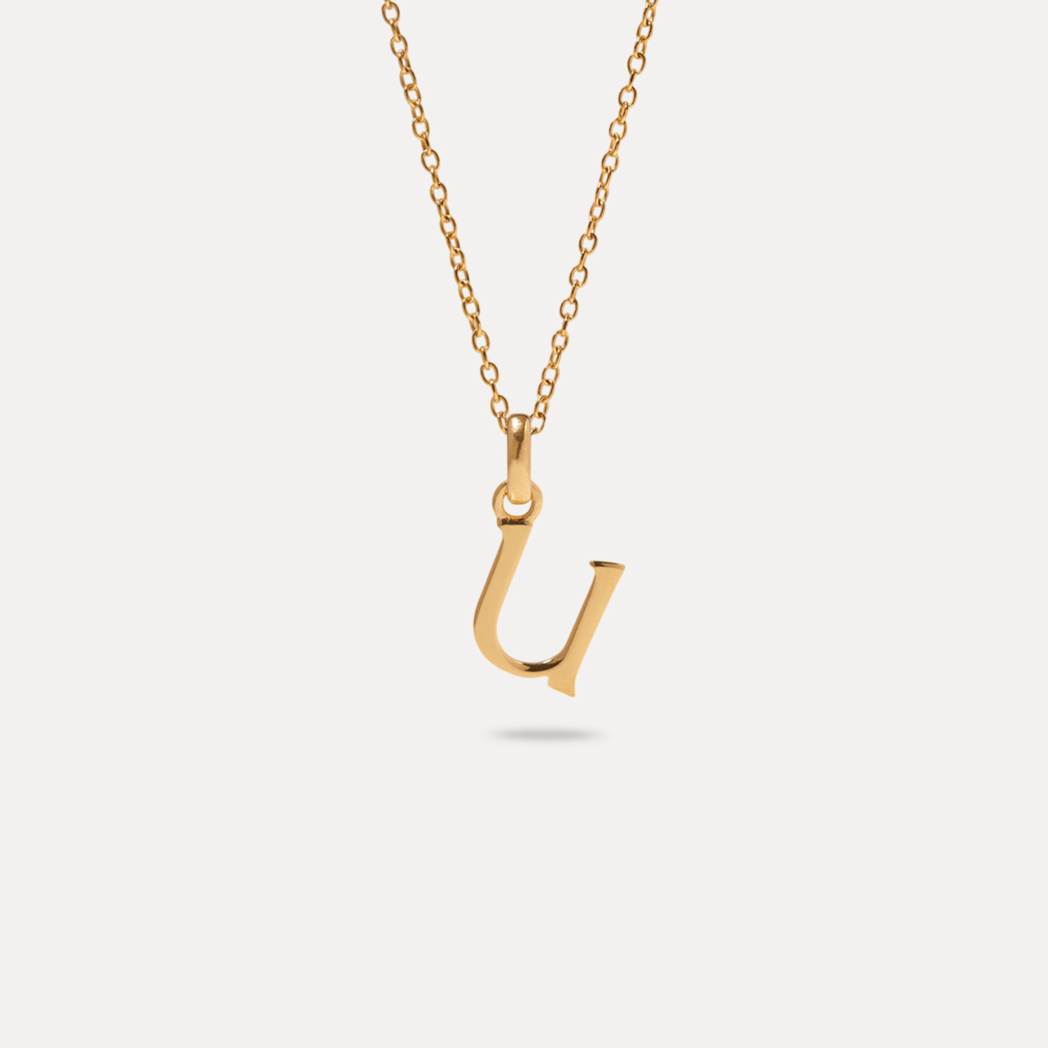 Initial mit Ankerkette 24k Gold Vermeil