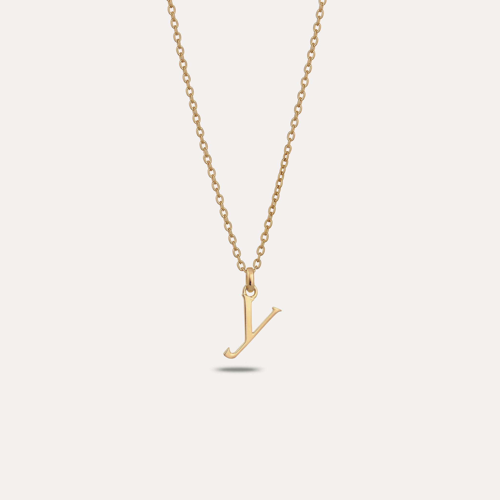 Initial mit Ankerkette 24k Gold Vermeil