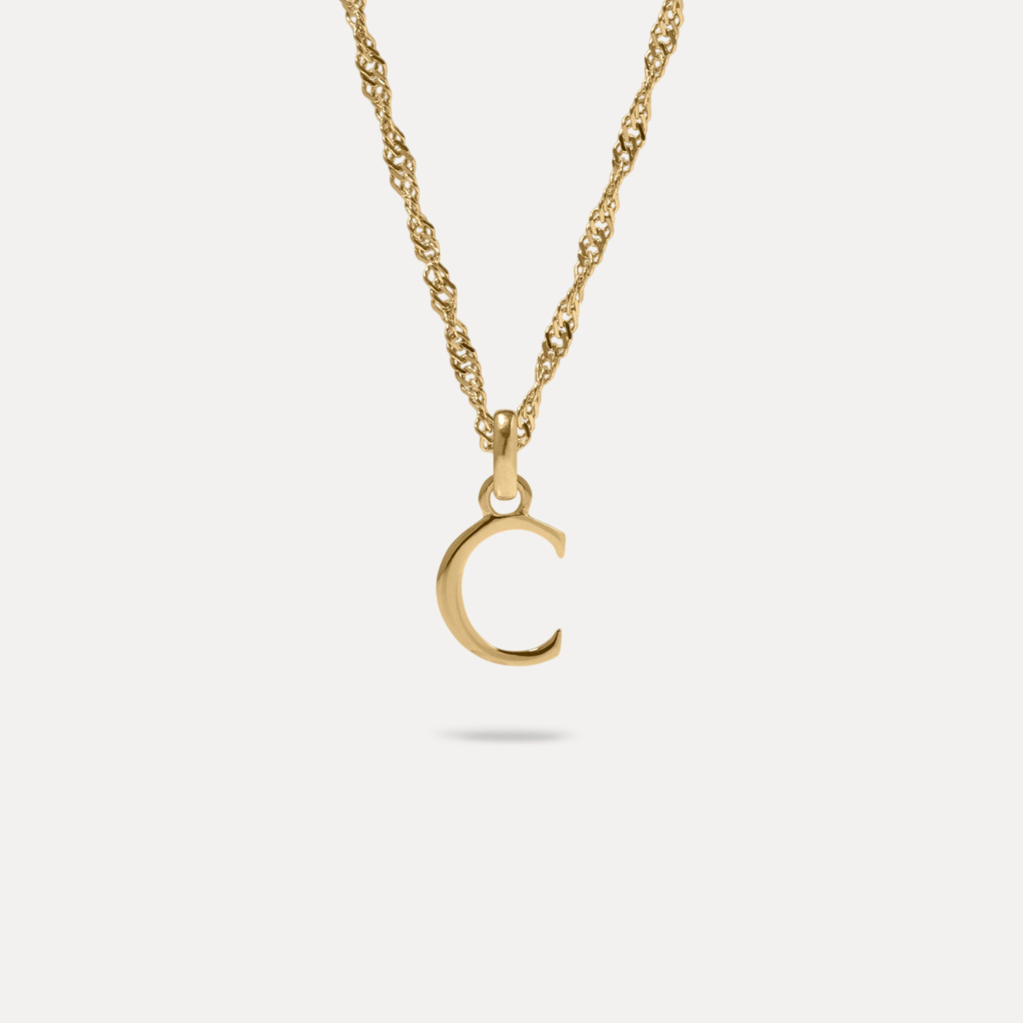 Initial mit Singapore Kette | 585 Gold