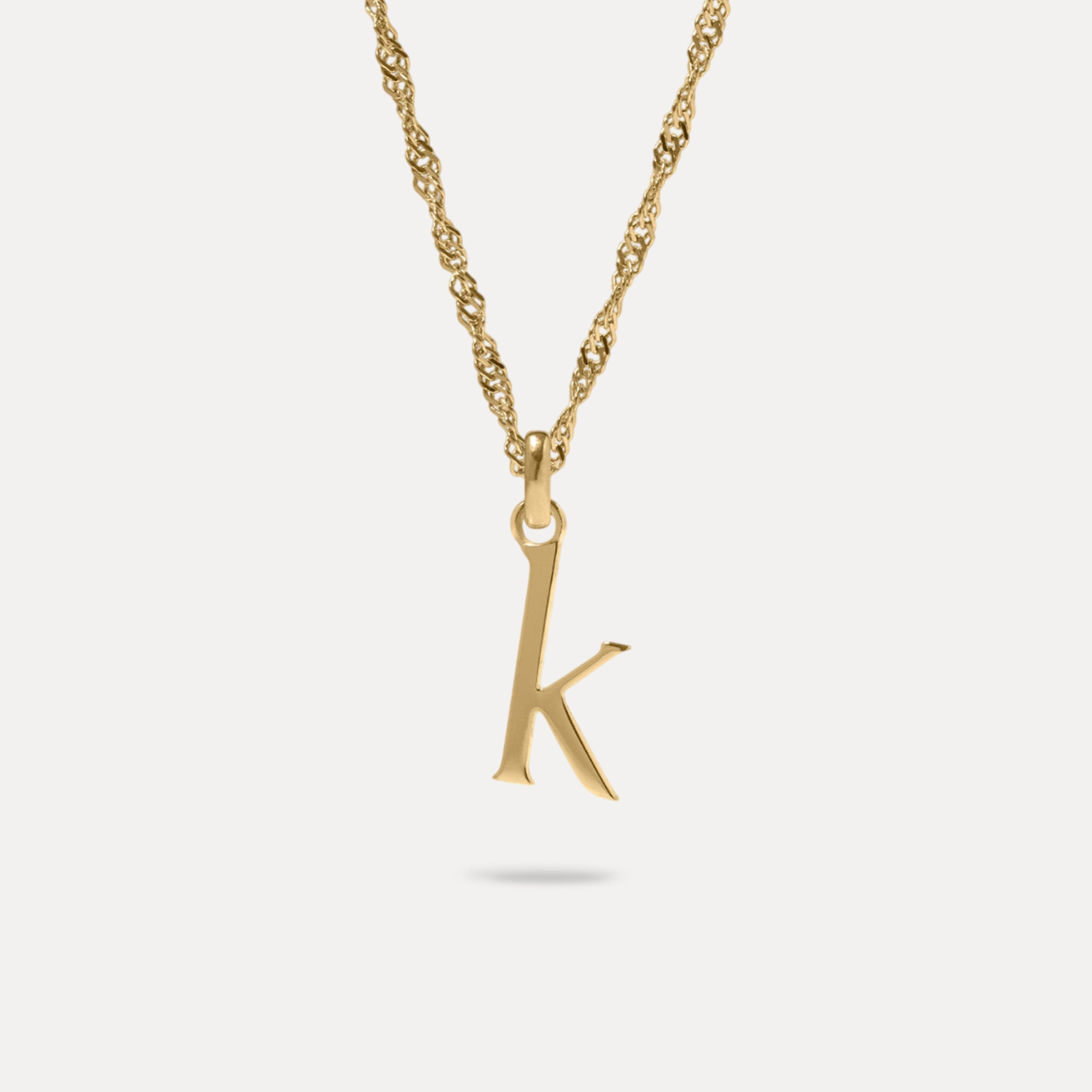 Initial mit Singapore Kette | 585 Gold