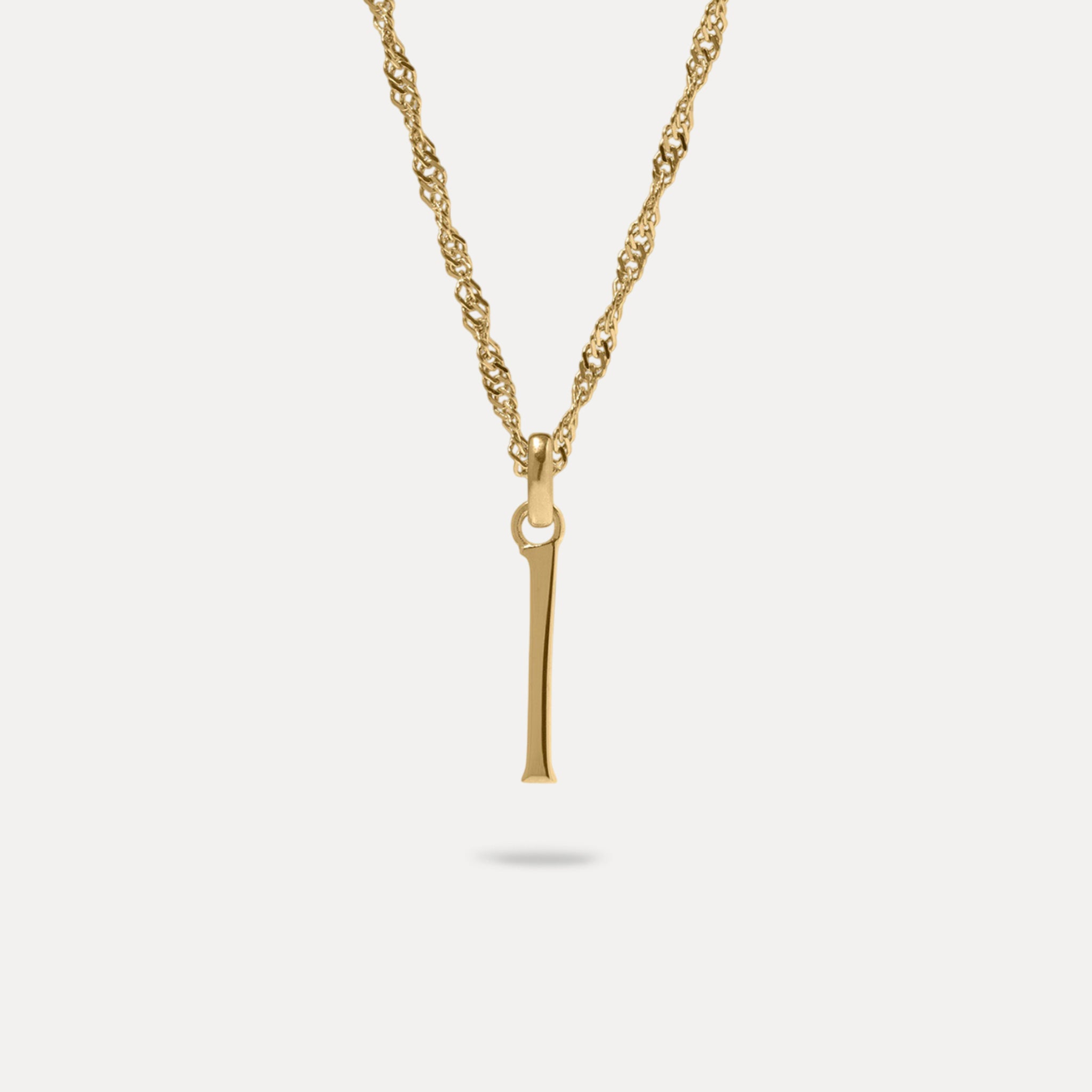 Initial mit Singapore Kette | 585 Gold