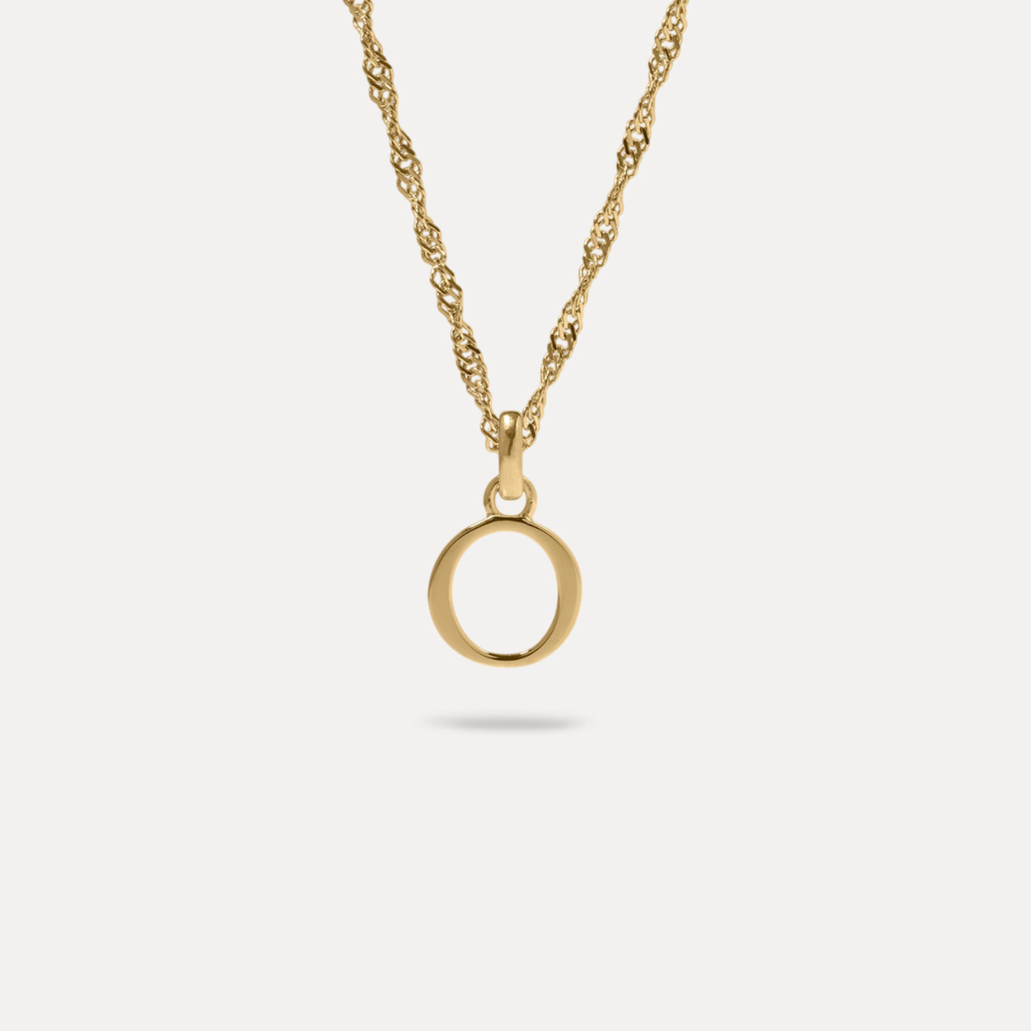 Initial mit Singapore Kette | 585 Gold