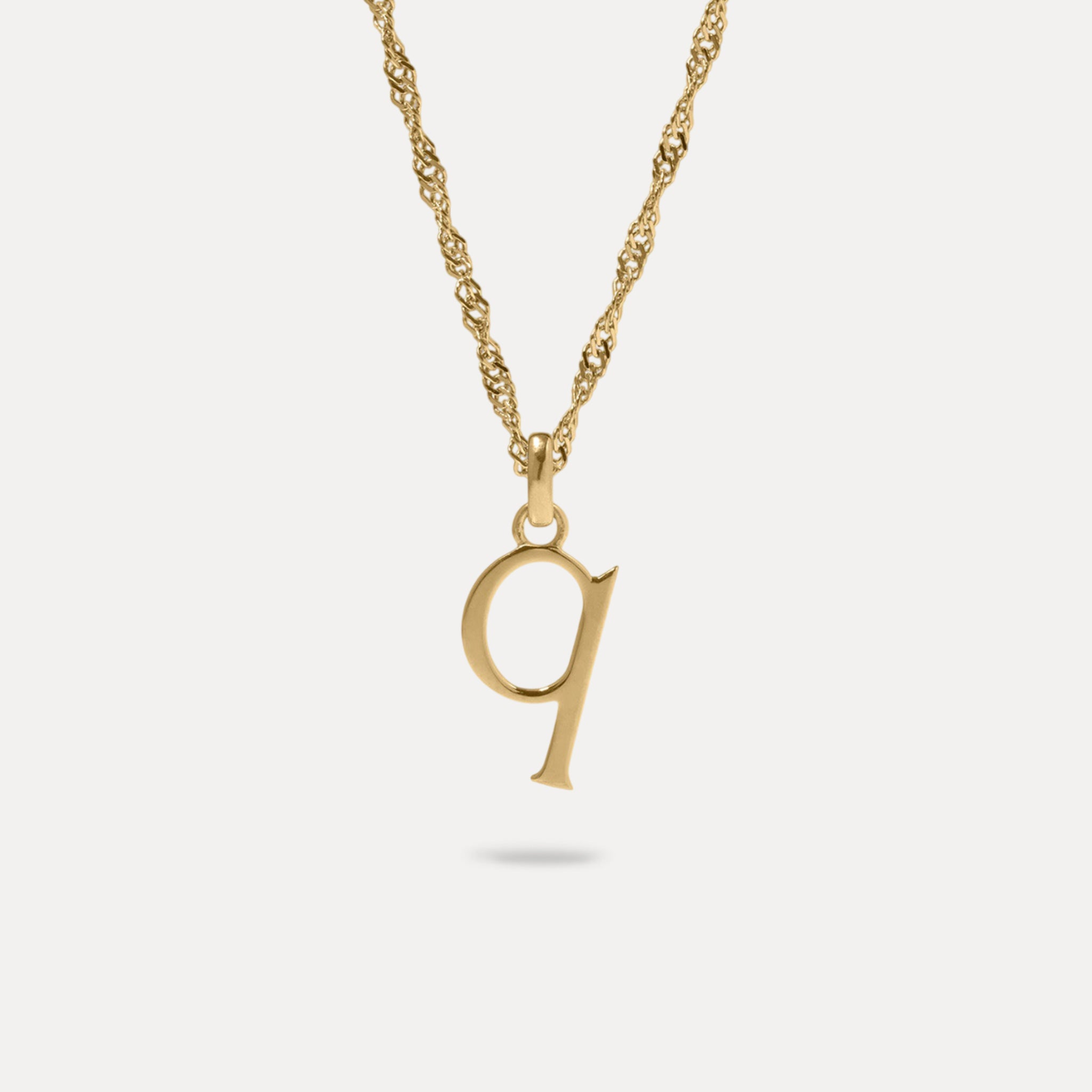 Initial mit Singapore Kette | 585 Gold