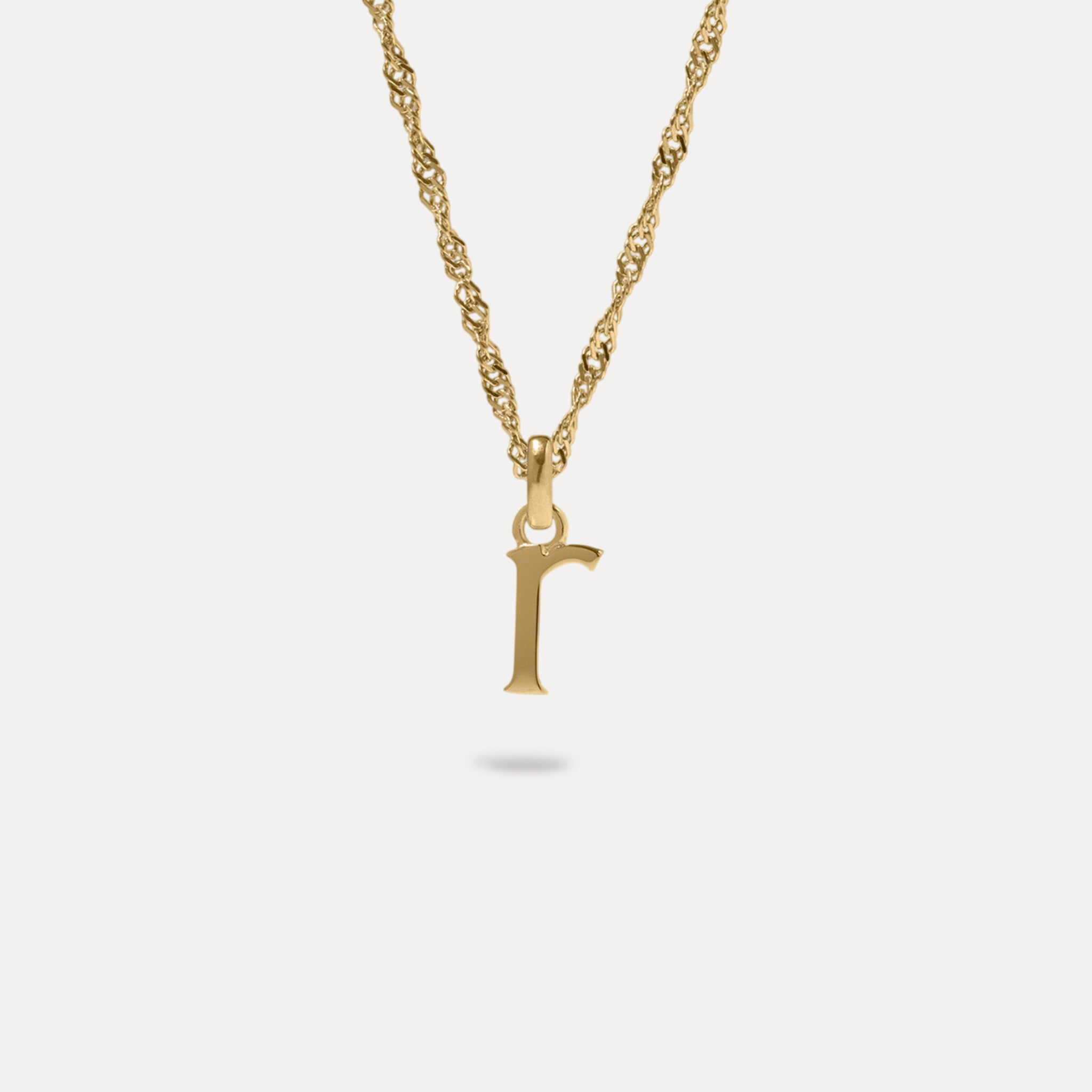 Initial mit Singapore Kette | 585 Gold