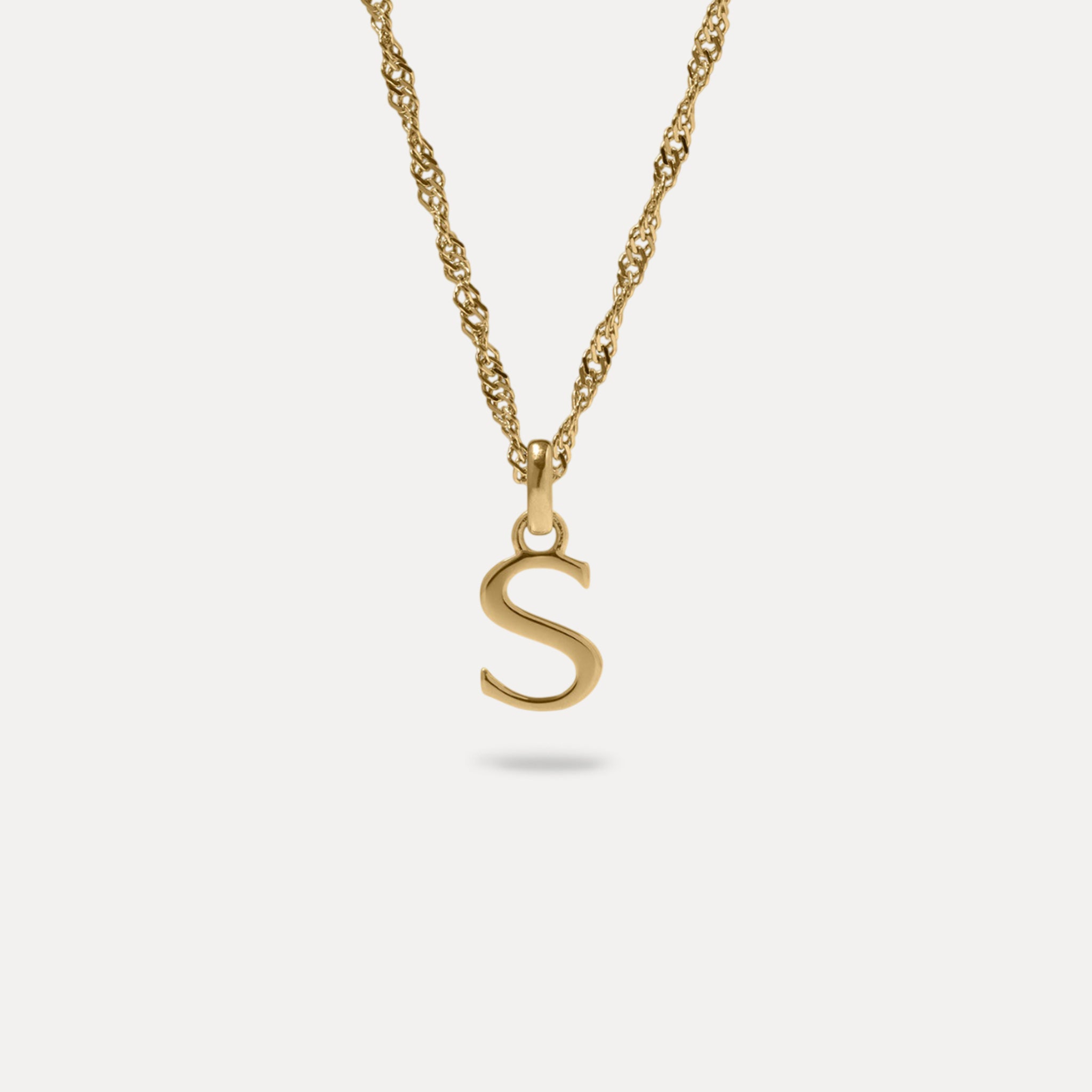 Initial mit Singapore Kette | 585 Gold