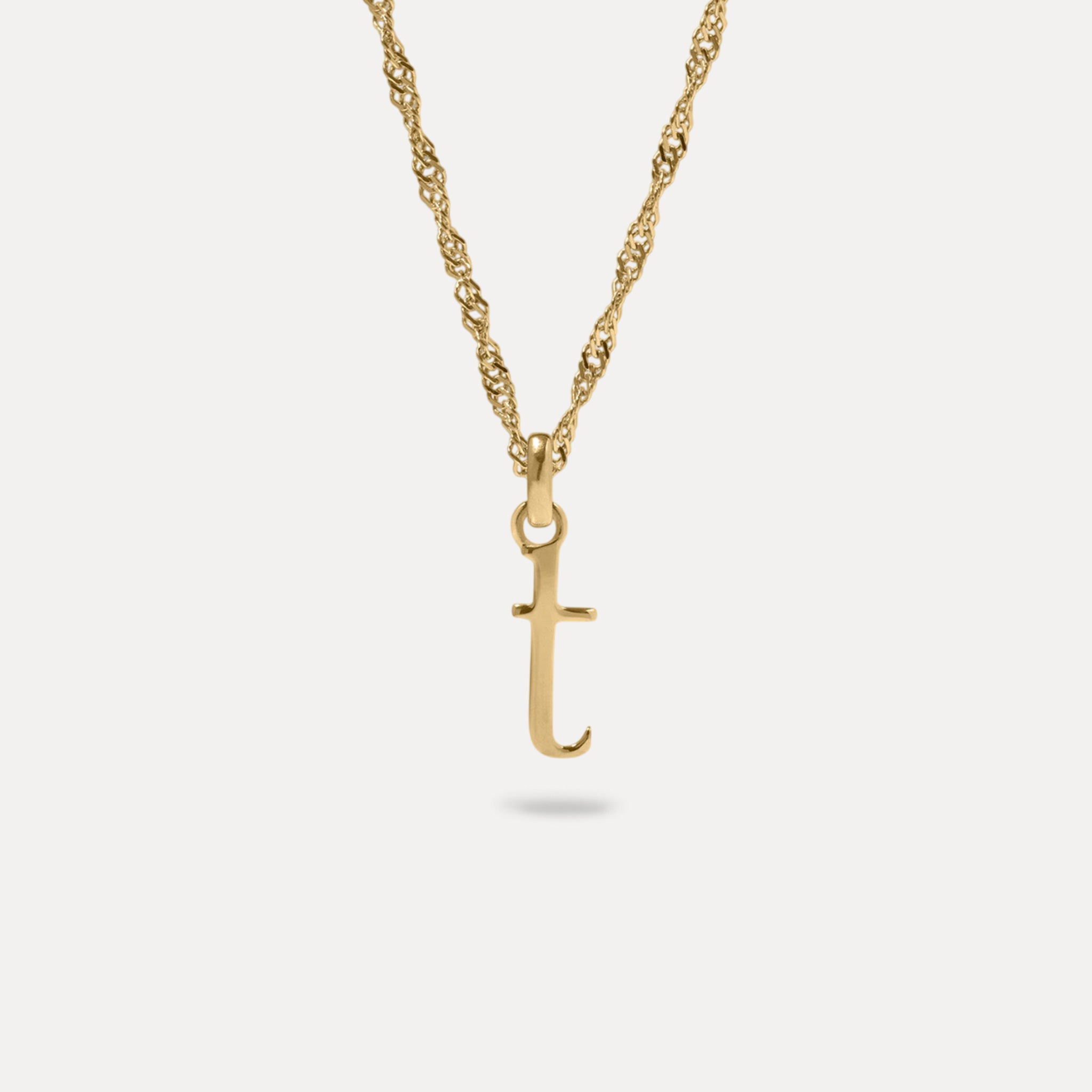 Initial mit Singapore Kette | 585 Gold