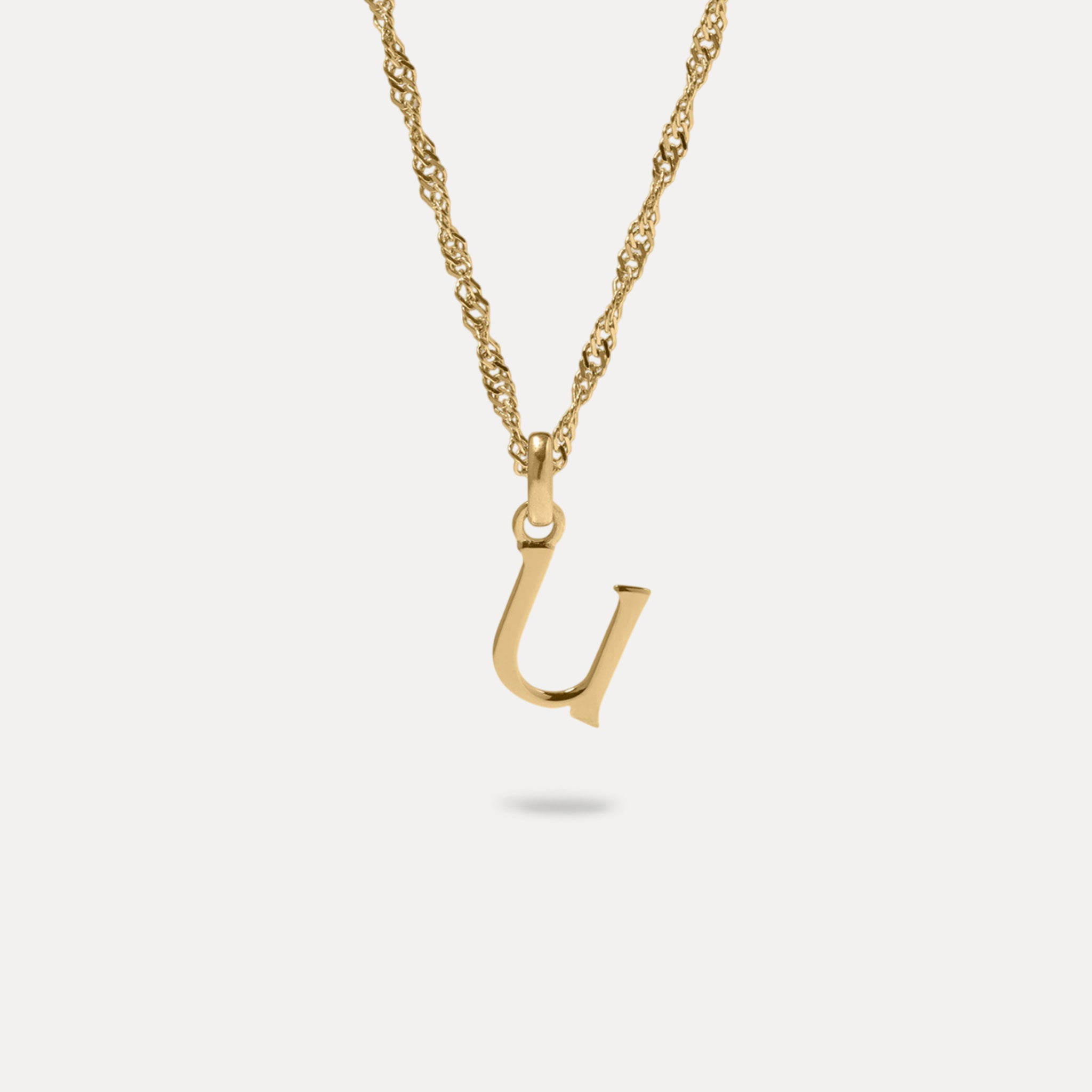Initial mit Singapore Kette | 585 Gold