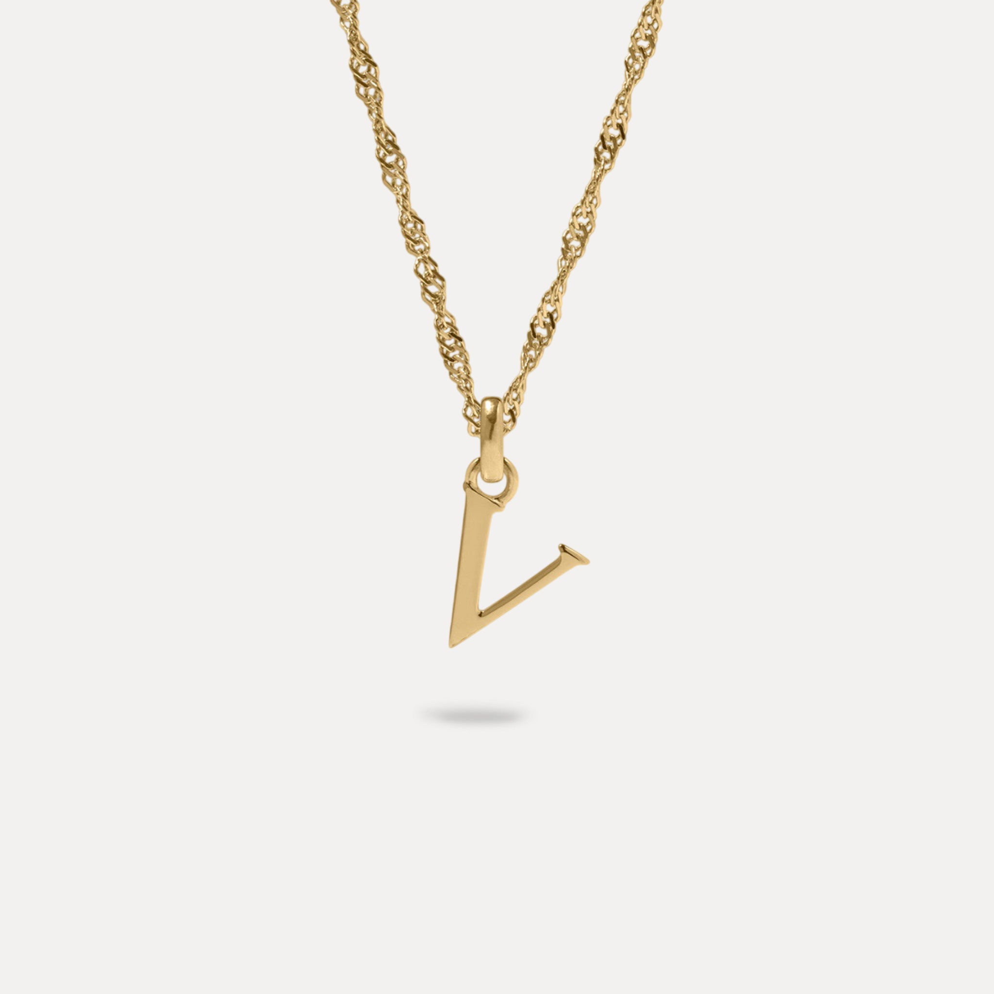 Initial mit Singapore Kette | 585 Gold