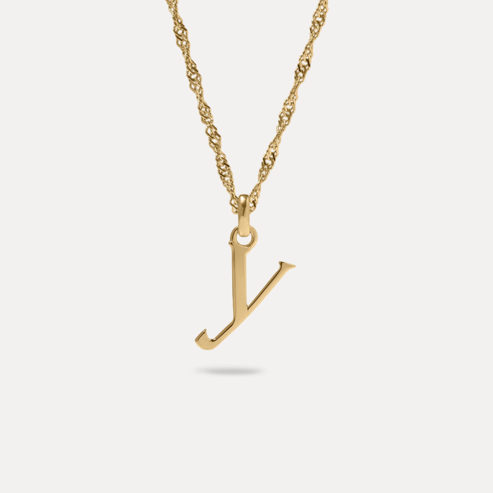 Initial mit Singapore Kette | 585 Gold