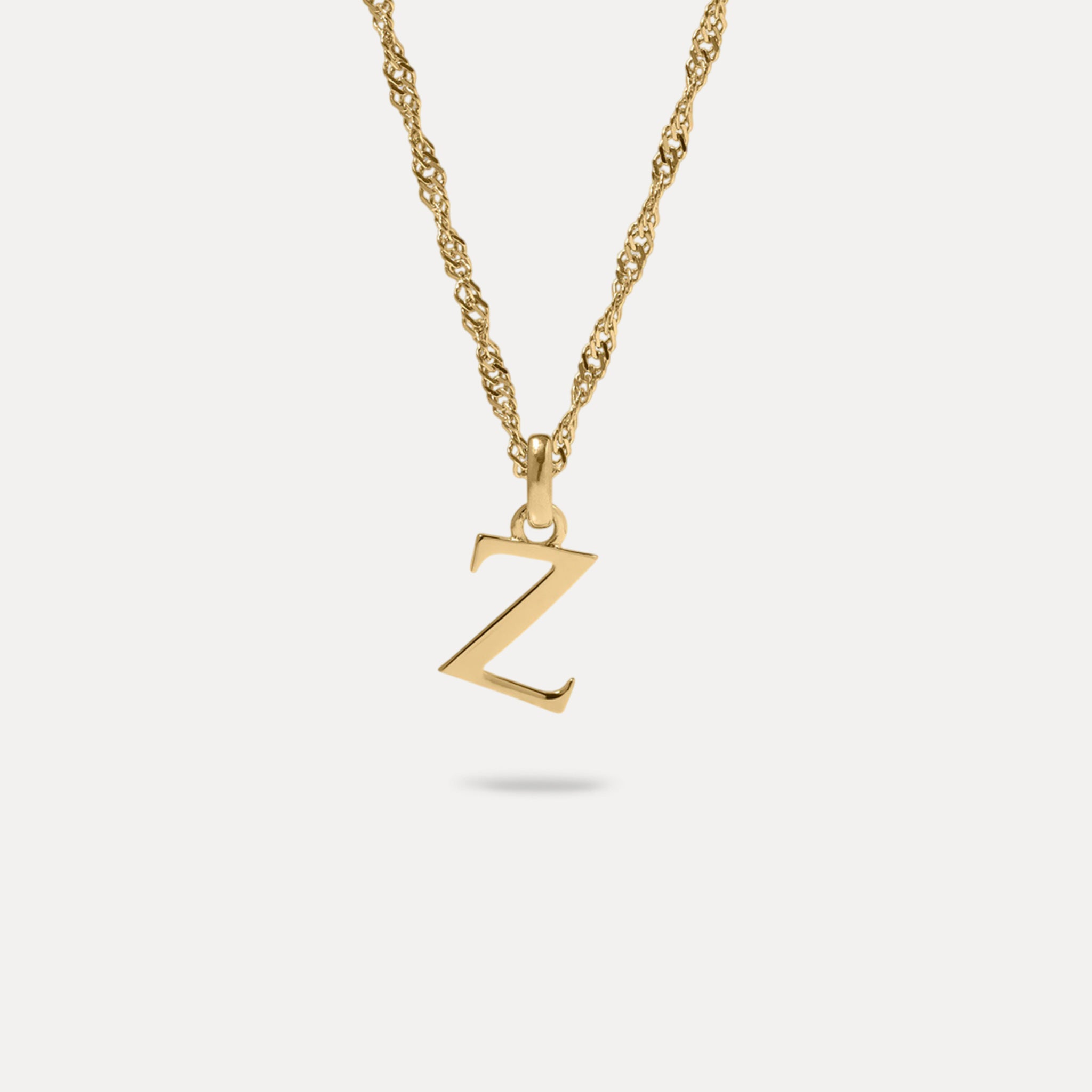 Initial mit Singapore Kette | 585 Gold