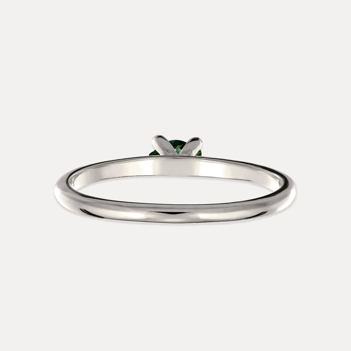 Grüner Turmalin Solitär Ring - Rund