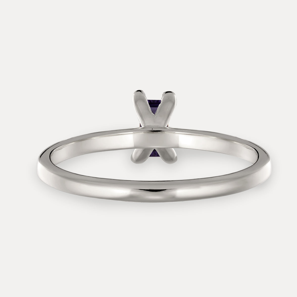 Lila Iolith Solitär Ring - Baguette