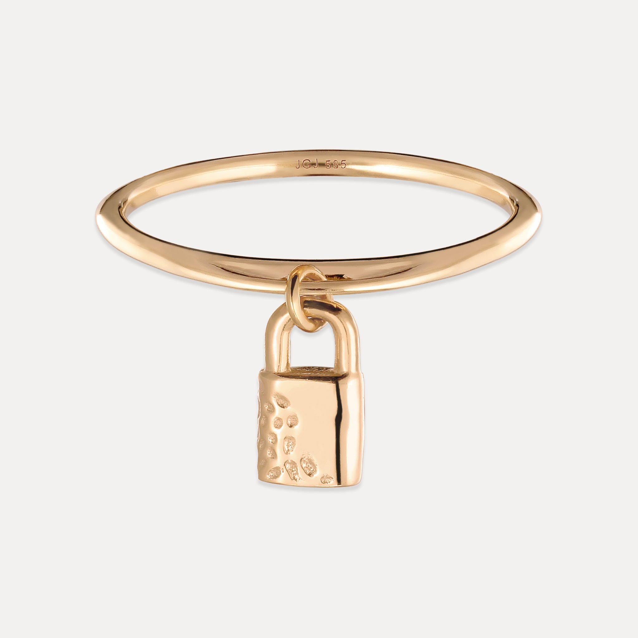 Tiny Padlock Ring | 585 Gold