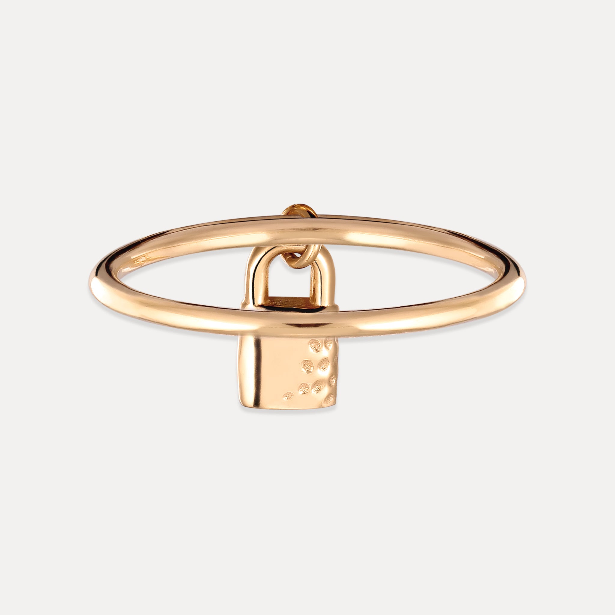 Tiny Padlock Ring | 585 Gold