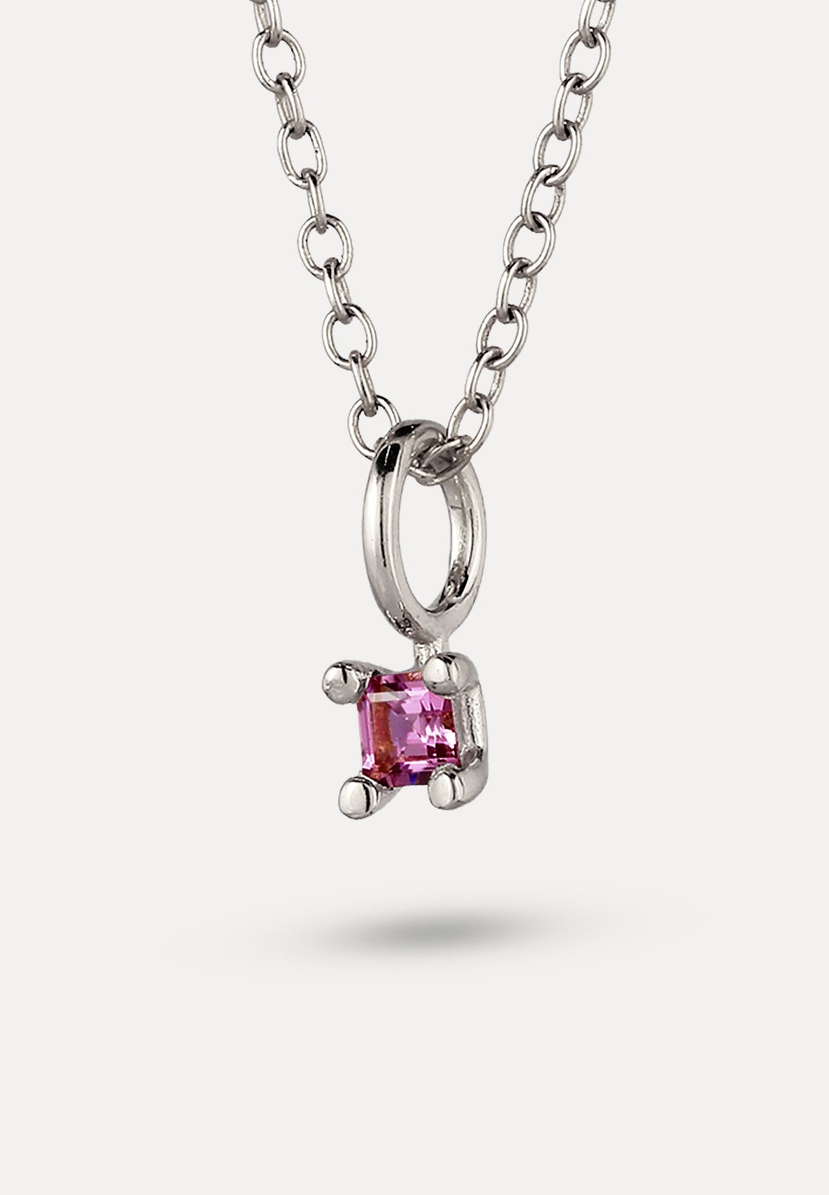Lila Granat Solitär Anhänger - Square