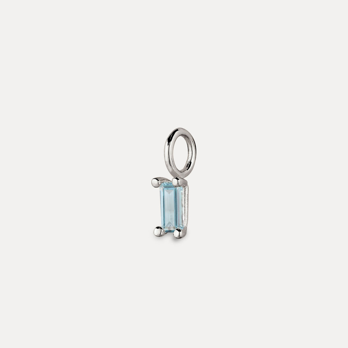 Blauer Aquamarin Anhänger - Baguette