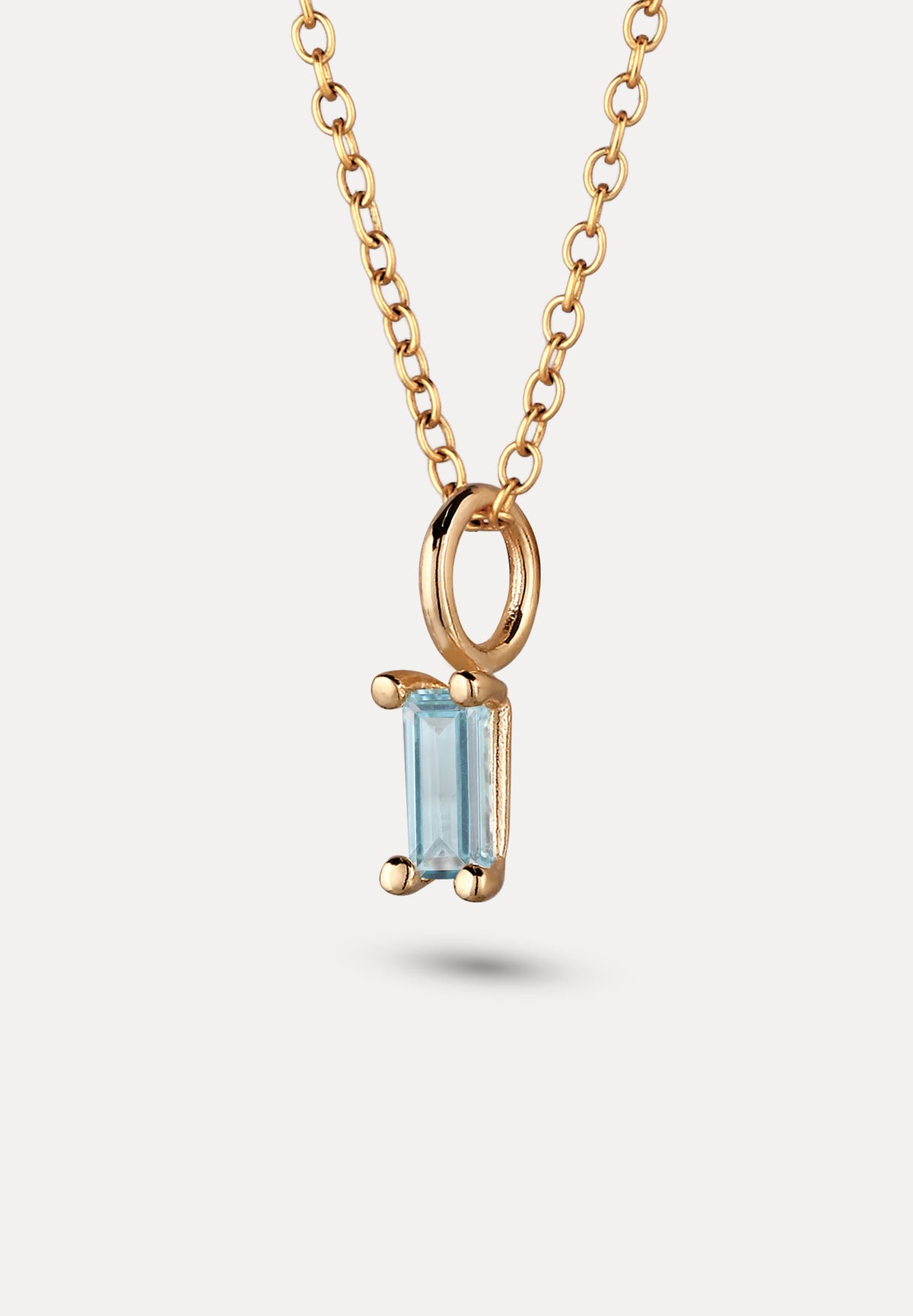 Blauer Aquamarin Anhänger - Baguette