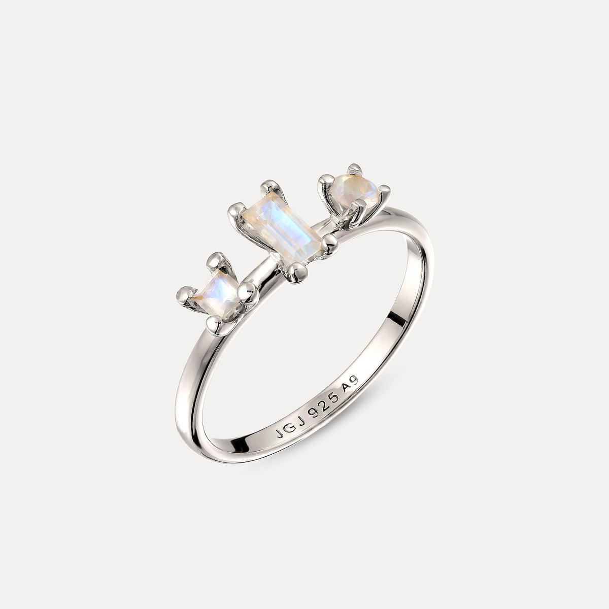 Trinity Weißer Mondstein Ring