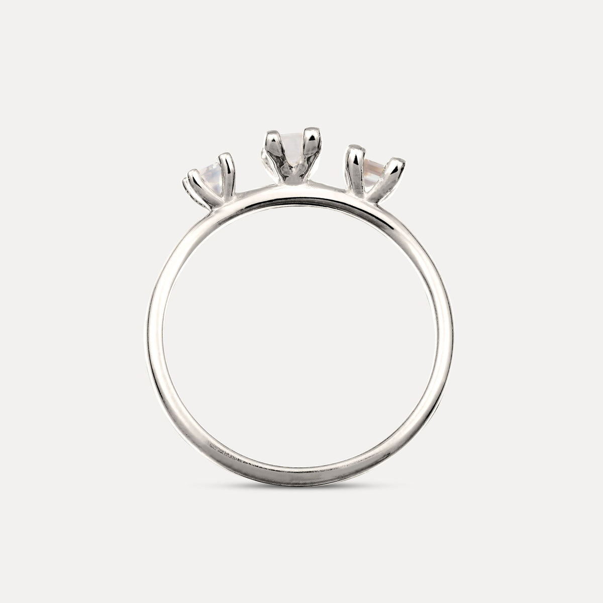 Trinity Weißer Mondstein Ring