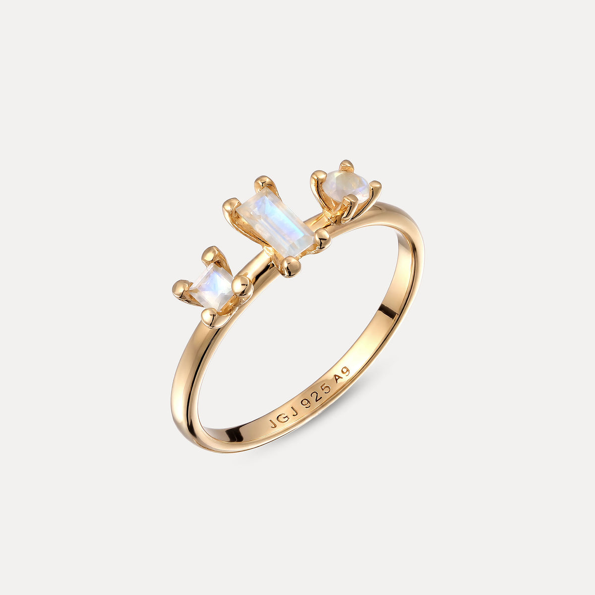 Trinity Weißer Mondstein Ring